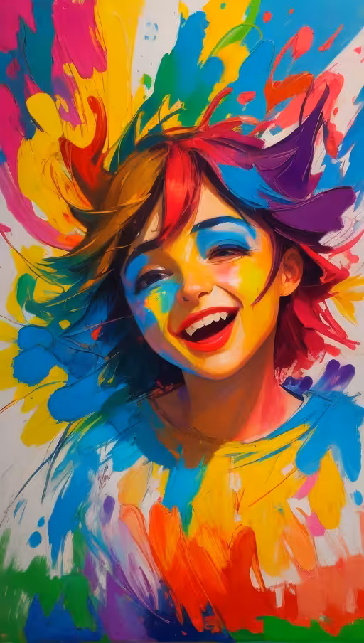 happy moment of a young girl 