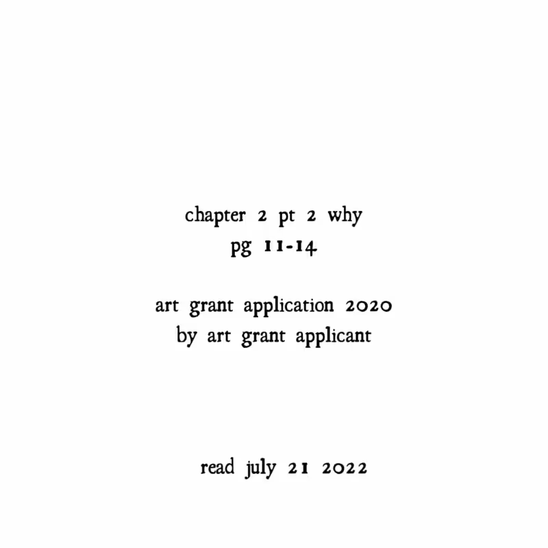 .22 CH 2 PT 2 CONFESSIONS OF AN ART WORLD TROLL read by art grant applicant on 21 july, 2022.