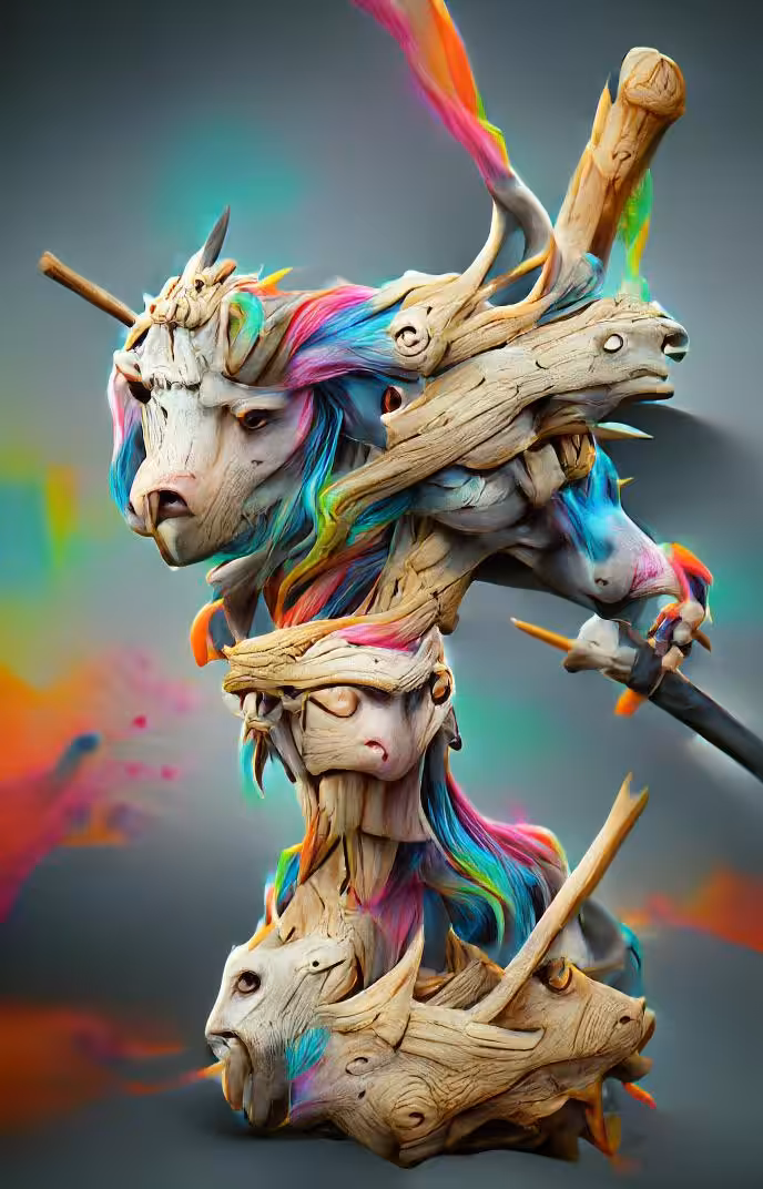 Driftwood Unicorn Warrior
