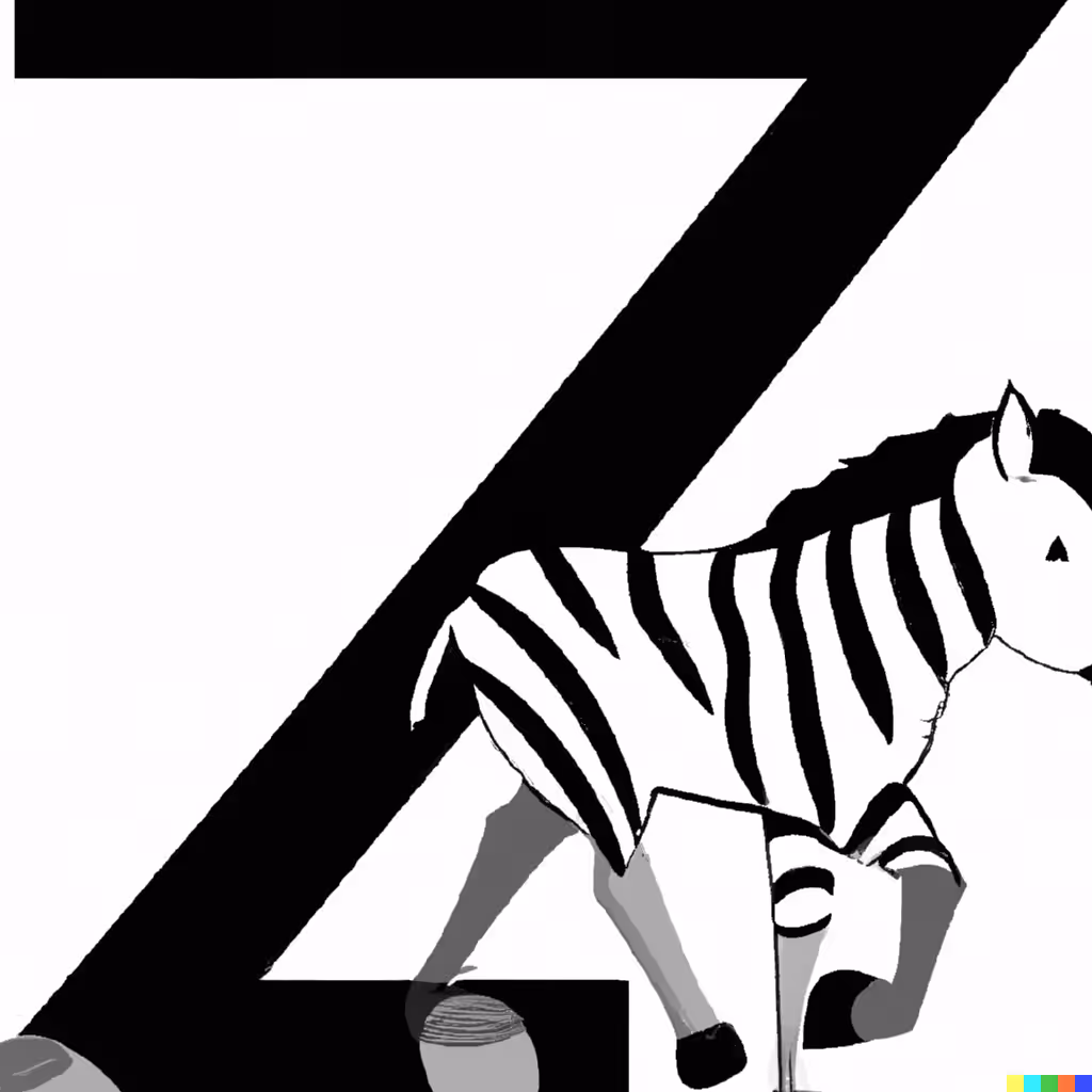 Letter Z with a Zebra