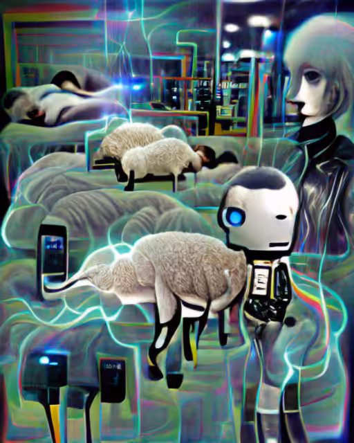 Do Androids Dream of Electric Sheep? (pixray_genesis)
