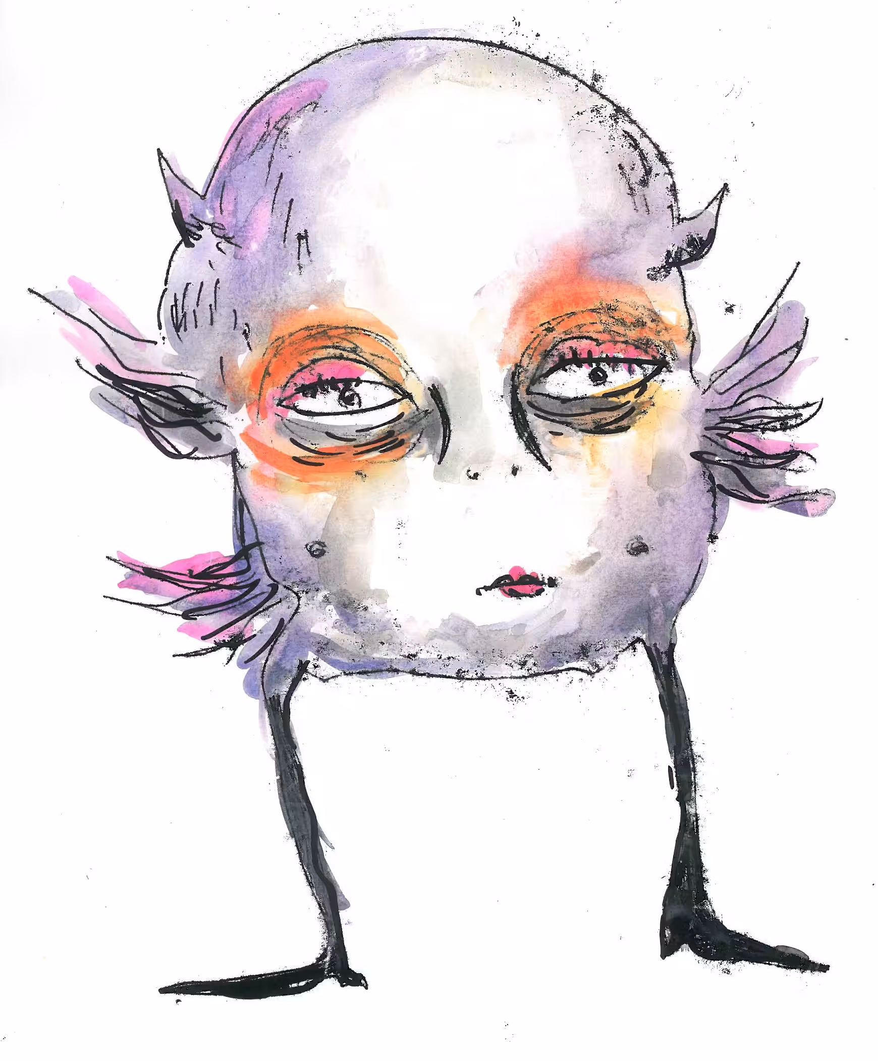 Face + purple lips