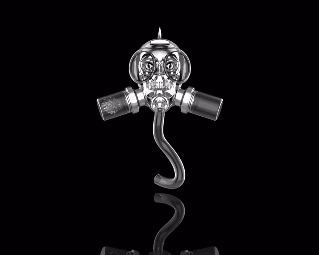 Punk's Chernobyl Gas Mask with Platinum Skull