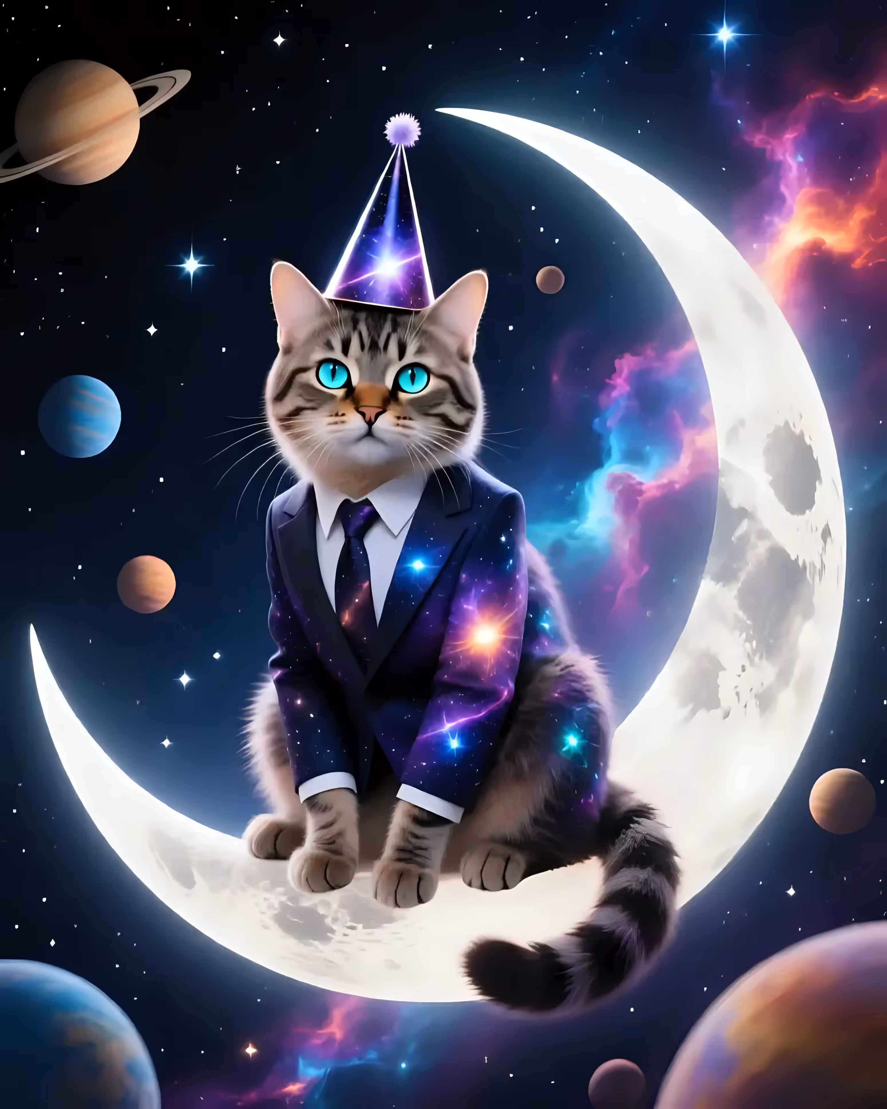 The cosmic party business cat 