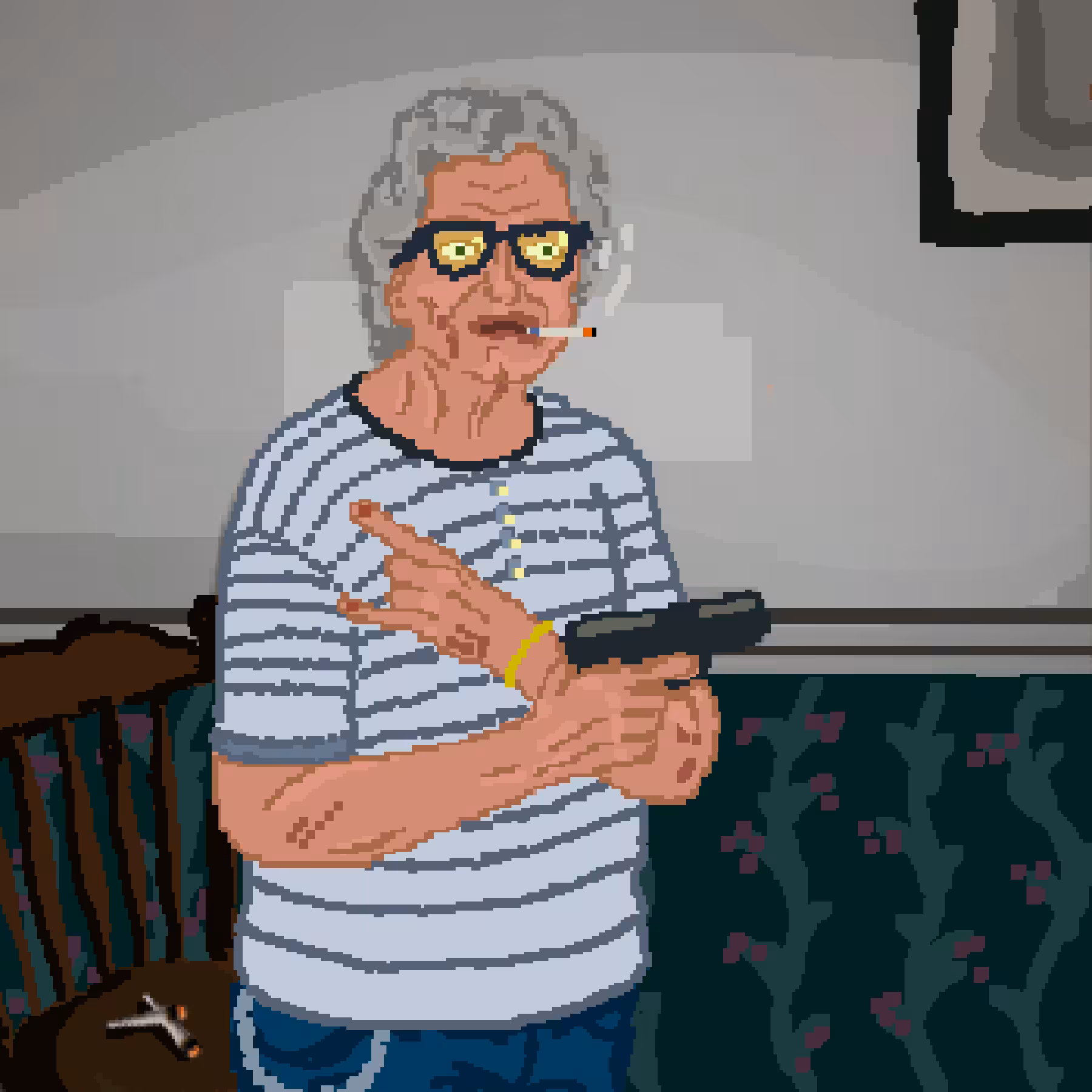 Granny after smoking a joint.