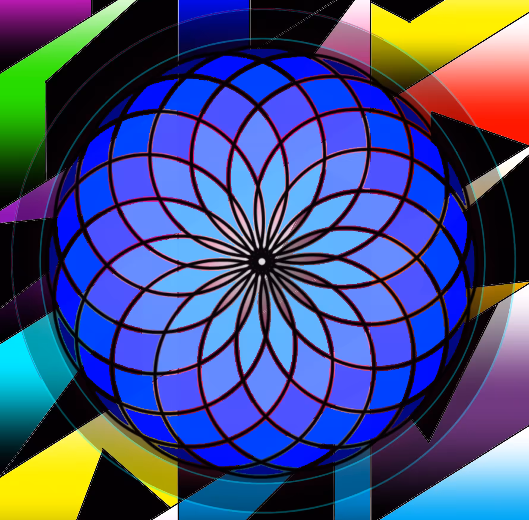 Circle Blue Flower