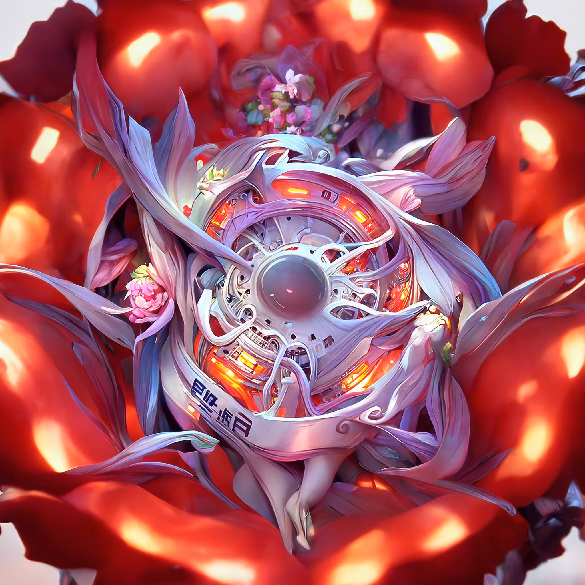 Bionic Red Flower Blossom Power Core