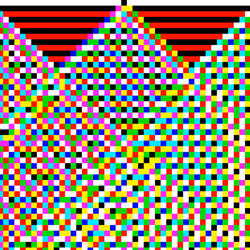 RGB Elementary Cellular Automaton #457