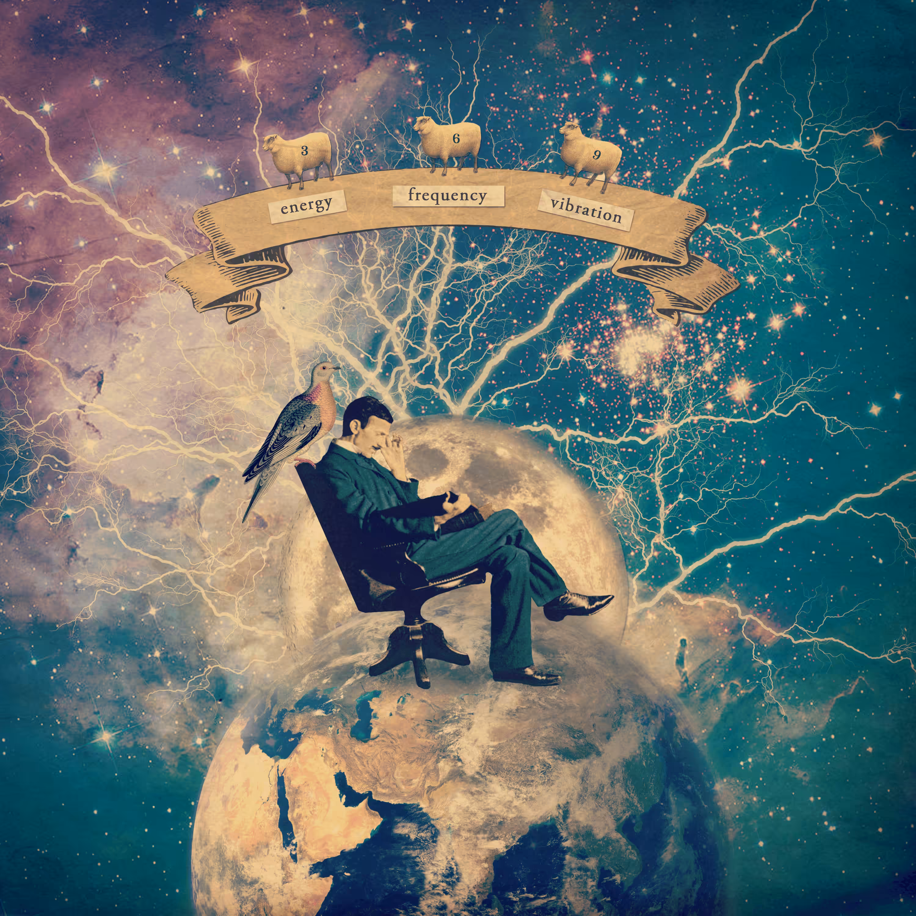 Surreal Digital Collages: Goodnight, Tesla