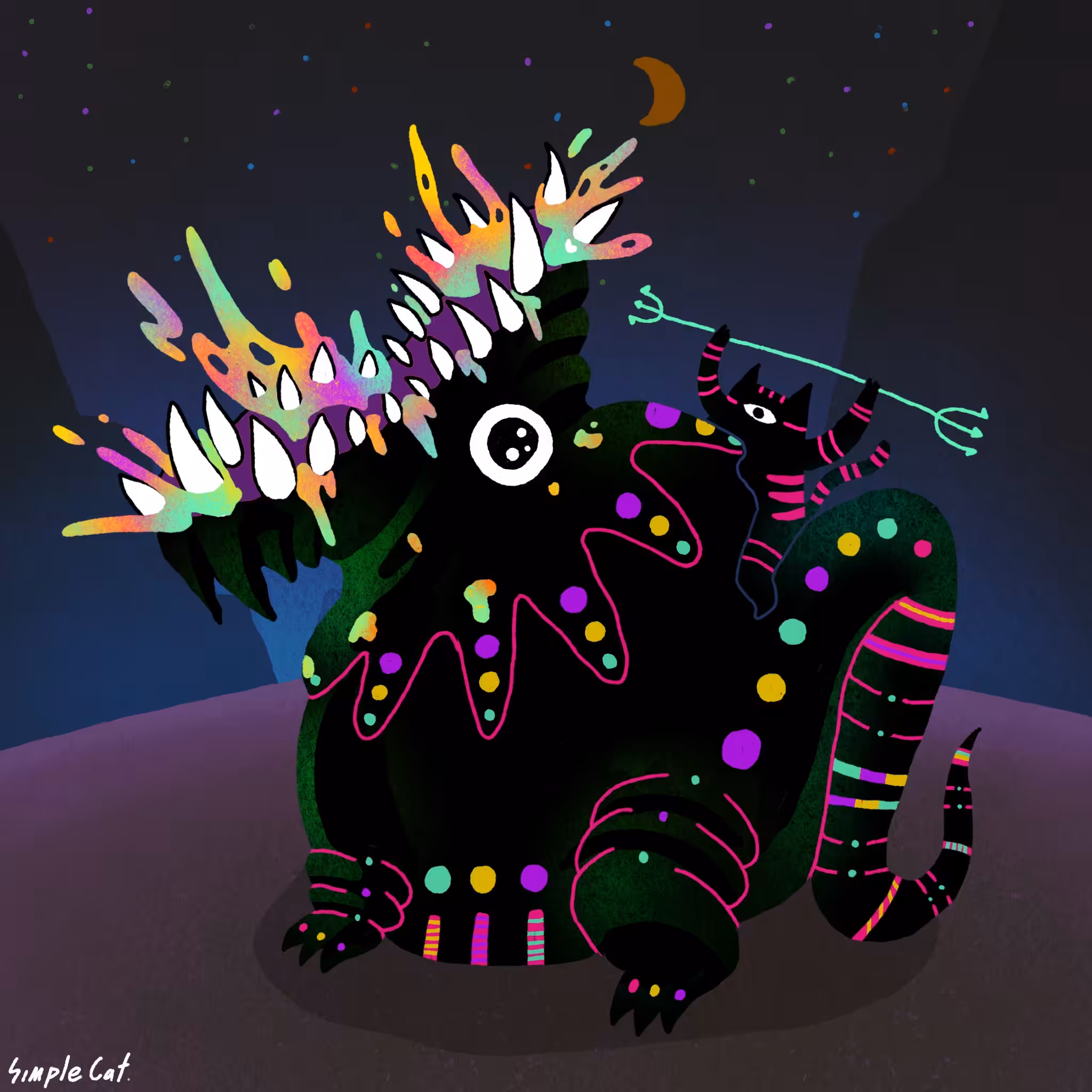 #16 cat monster and black dragon