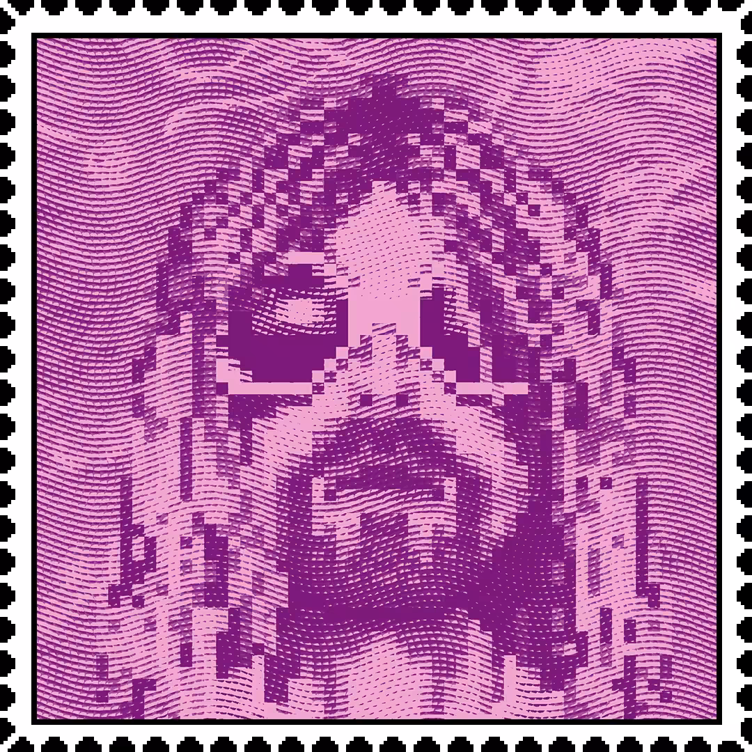 Kurt Cobain 'Purple' caricature stamp