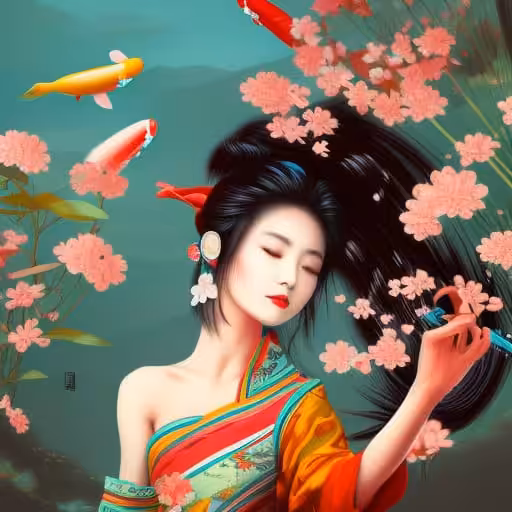 Yumi Ren in flowery daydream