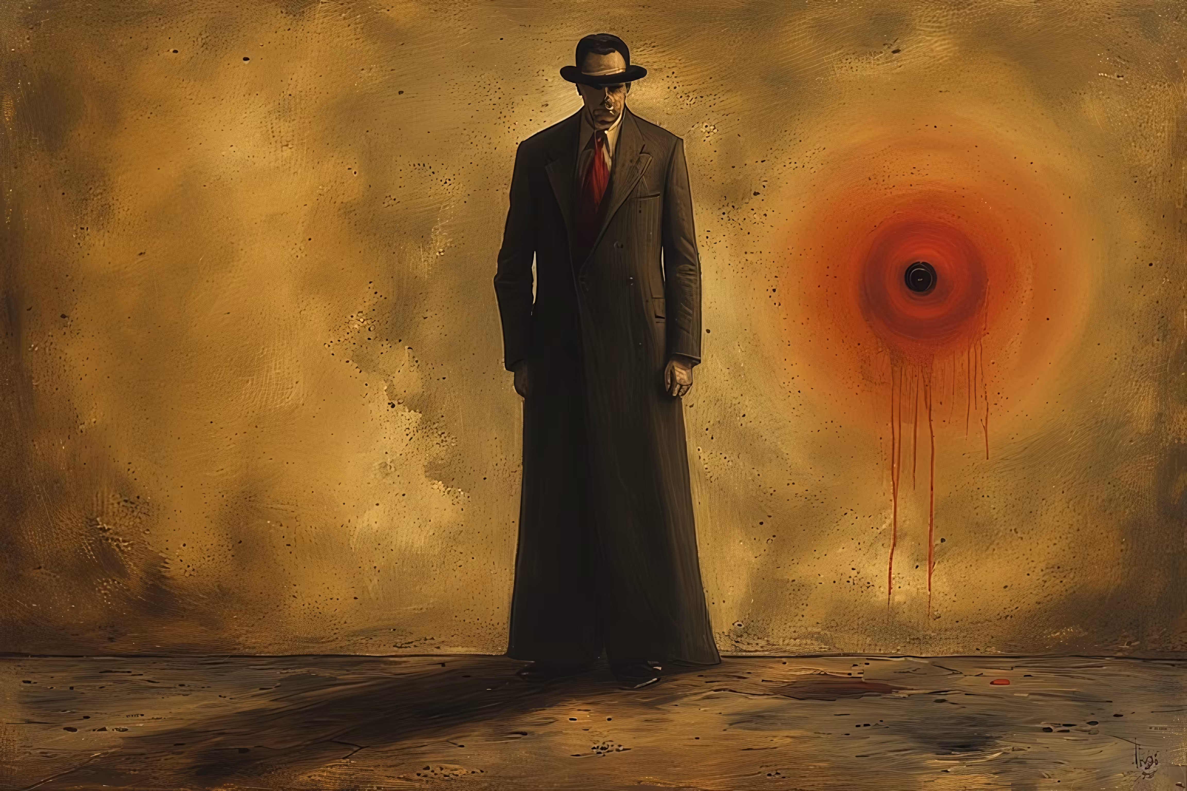 365 Brushstrokes of the Future: The Watcher in the Ochre Void