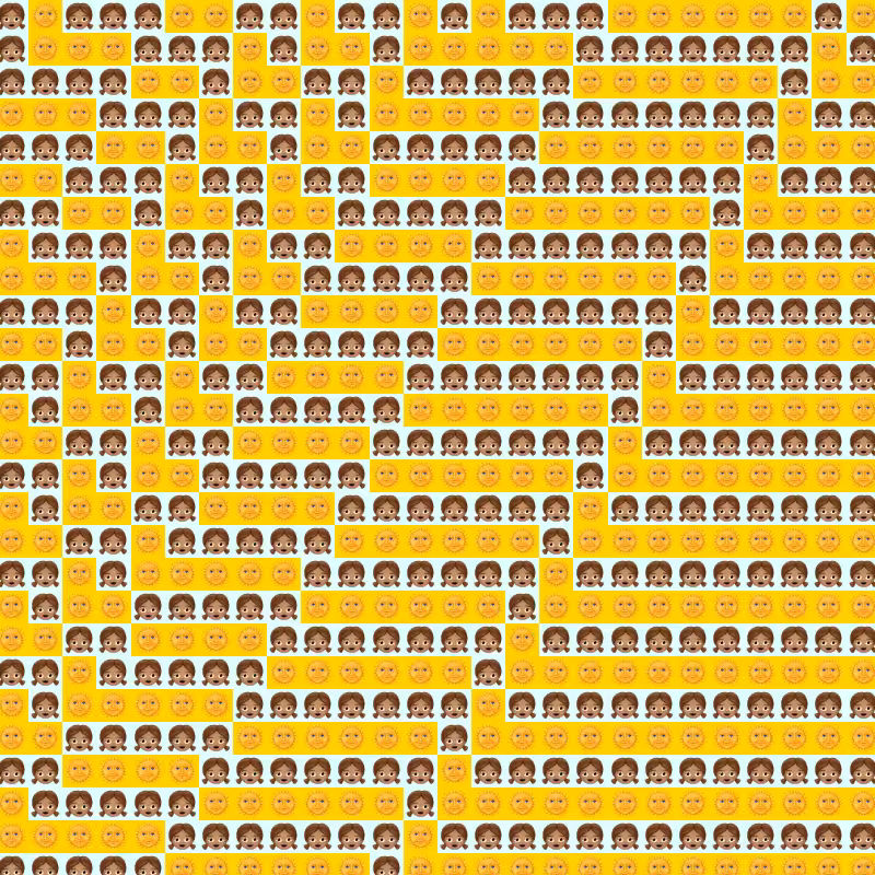 Elementary Cellular Emoji Automata #51