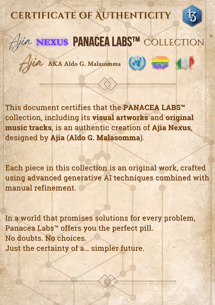 PANACEA LABS™ - CERTIFICATES OF AUTHENTICITY