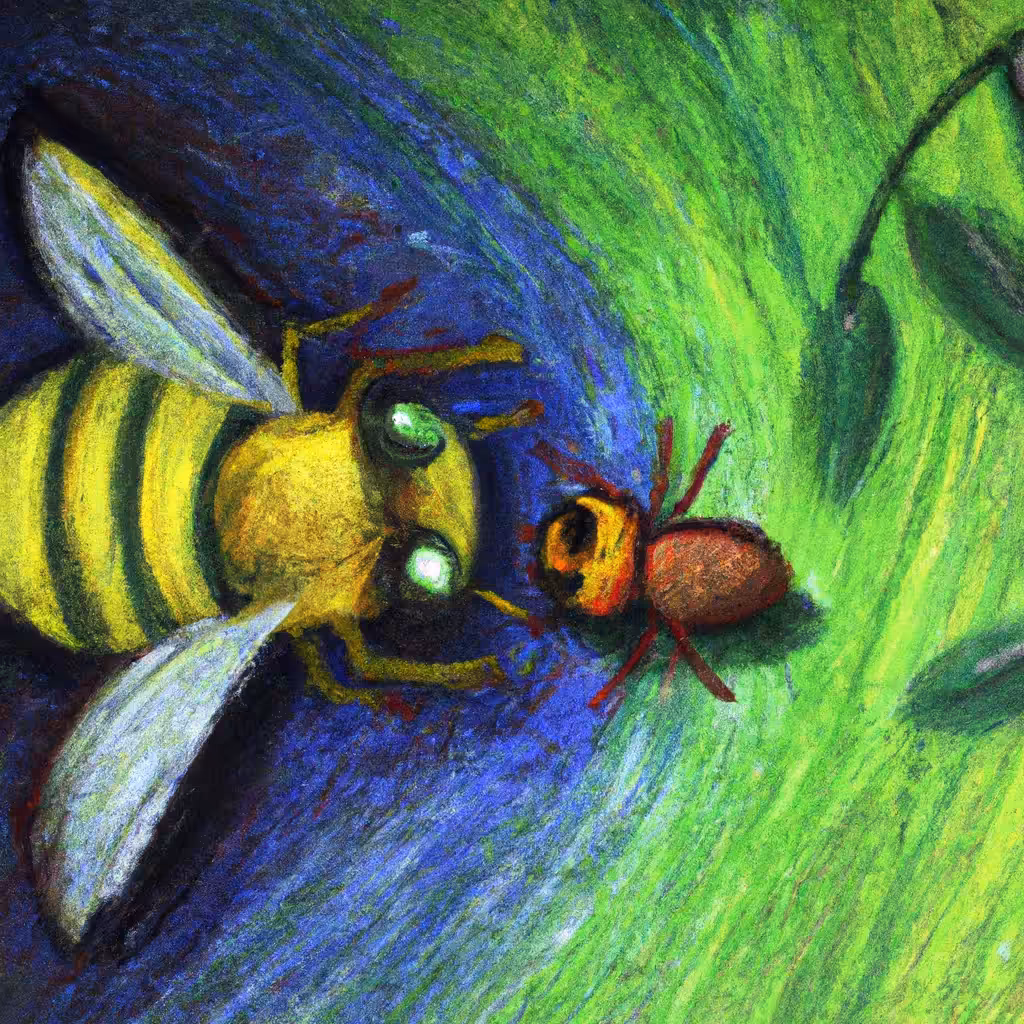 « storyboard moment from 'phantom buzz' a movie about two bug friends' poetic camaraderie; this, despite not belonging to the same species according to the human taxonomy structure #2 » (2024) 