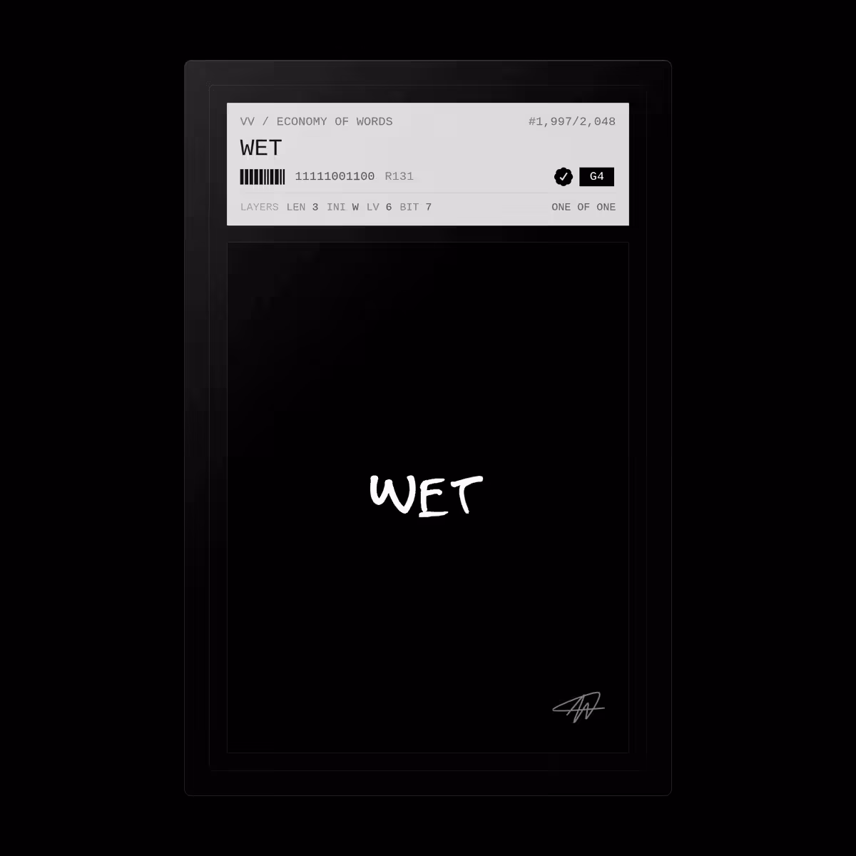 Economy of Words: WET · #1997