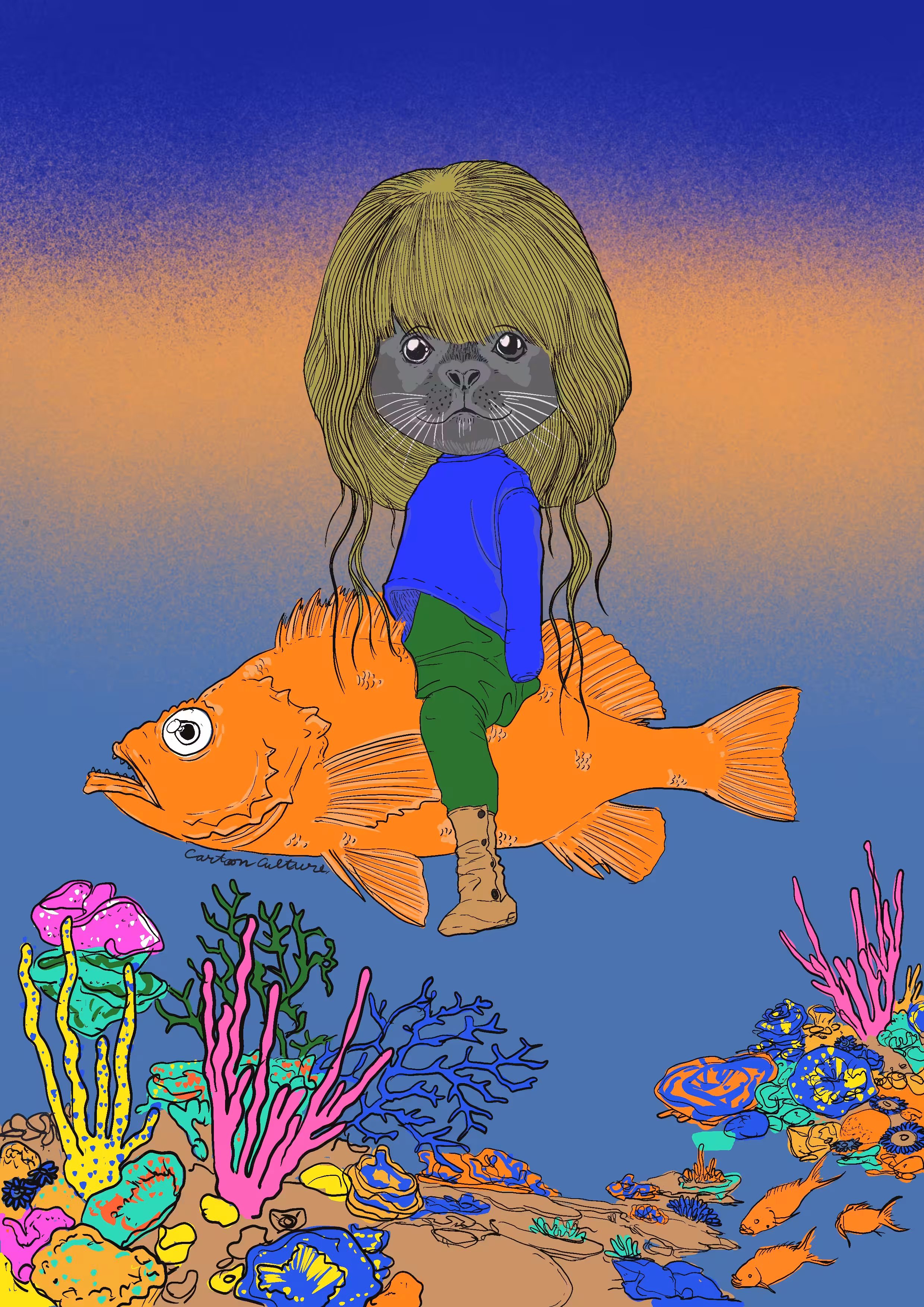 walrus ride sea ​​cichlid