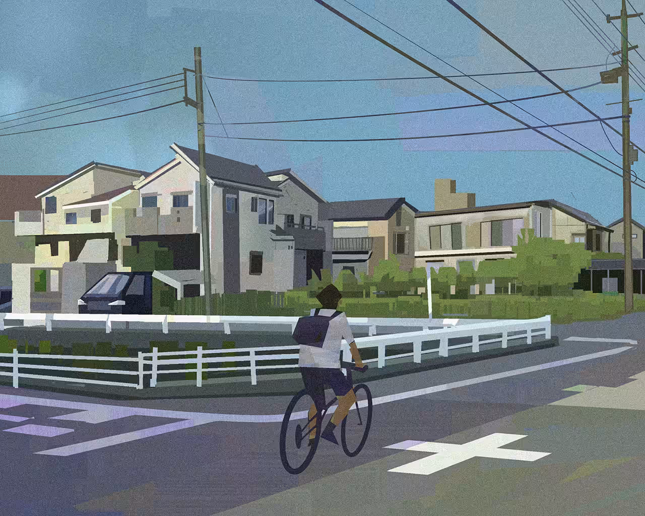 自転車 と 橋