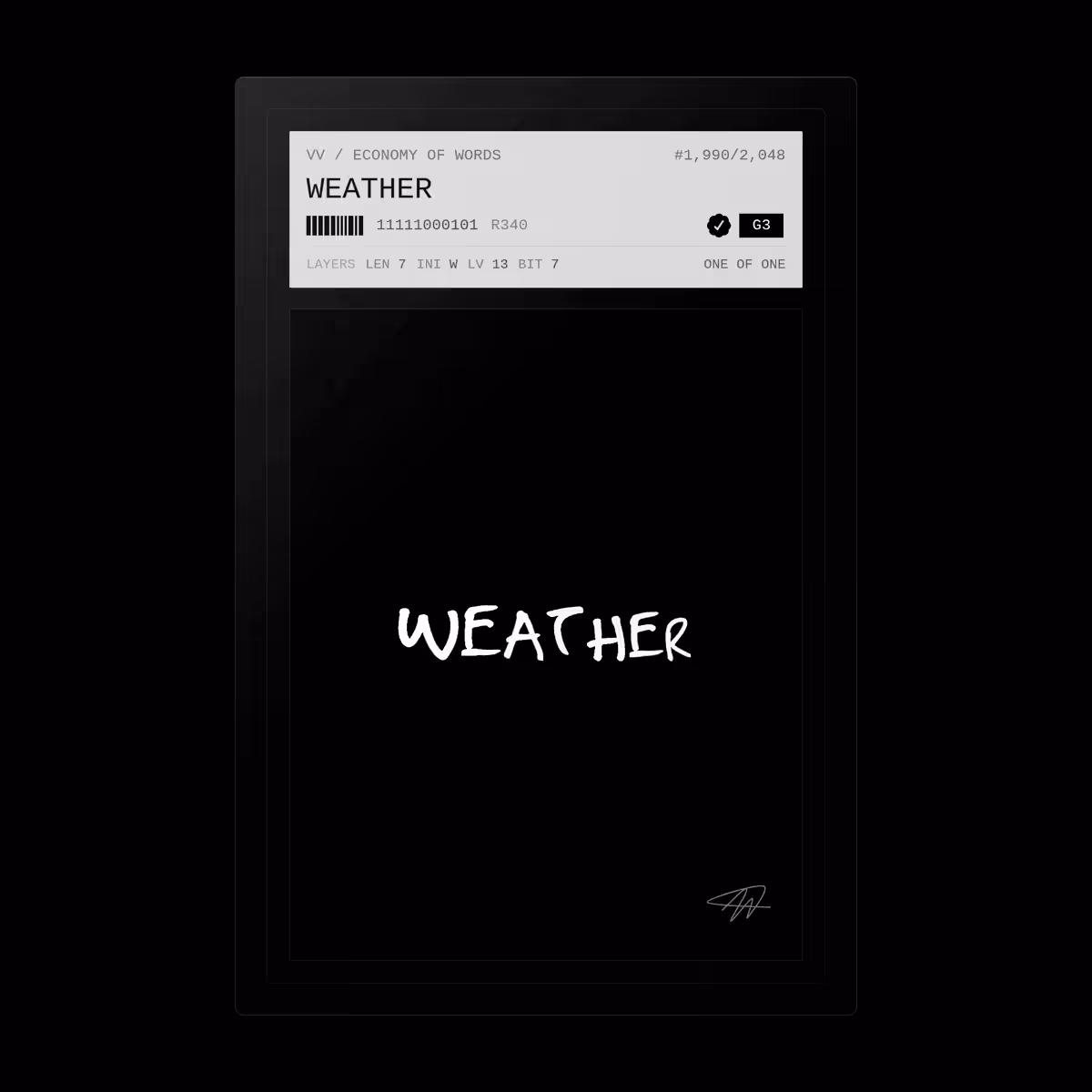 Economy of Words: WEATHER · #1990