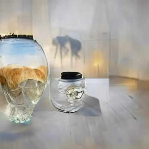 Skull in glass