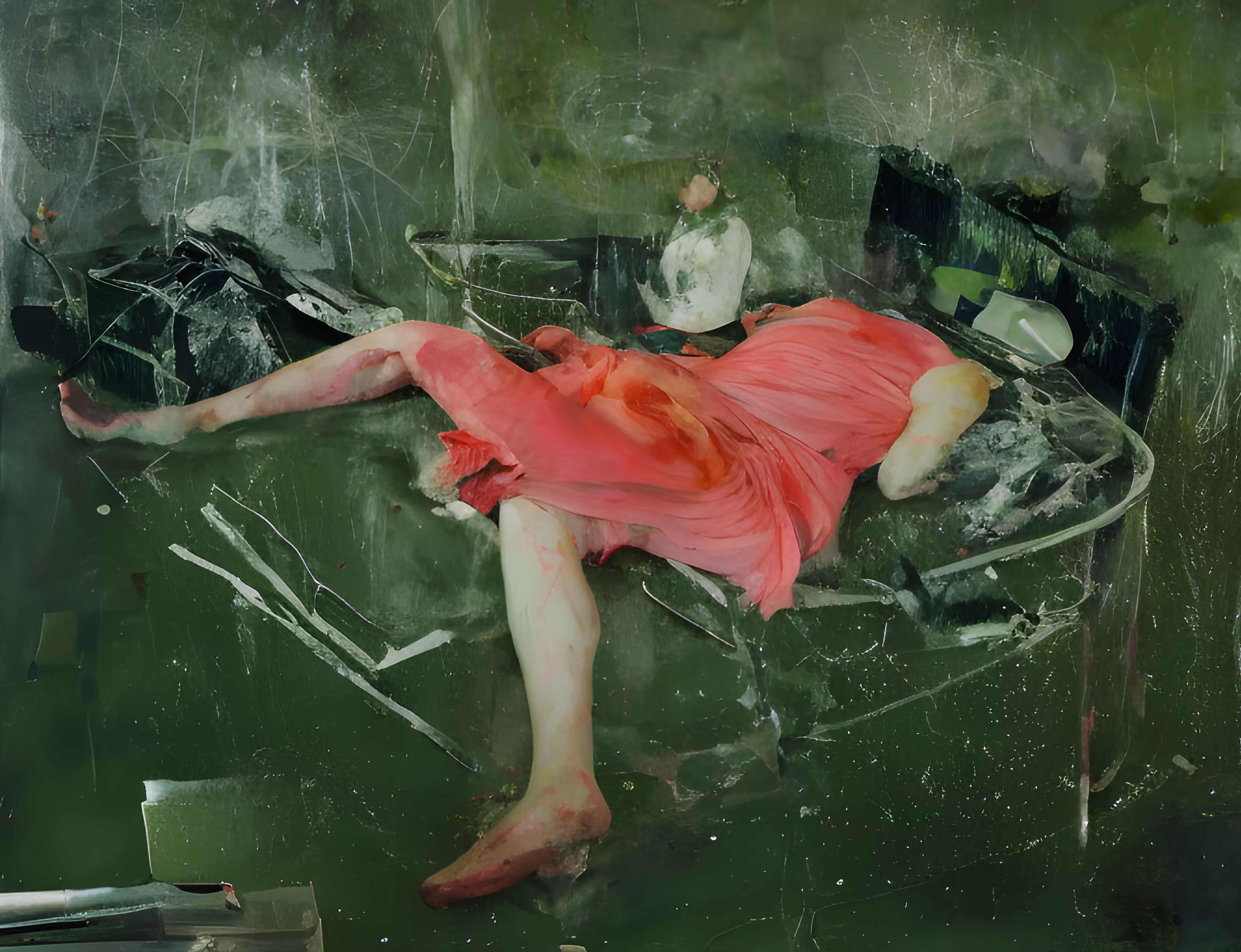 "The girl in a pink dress"