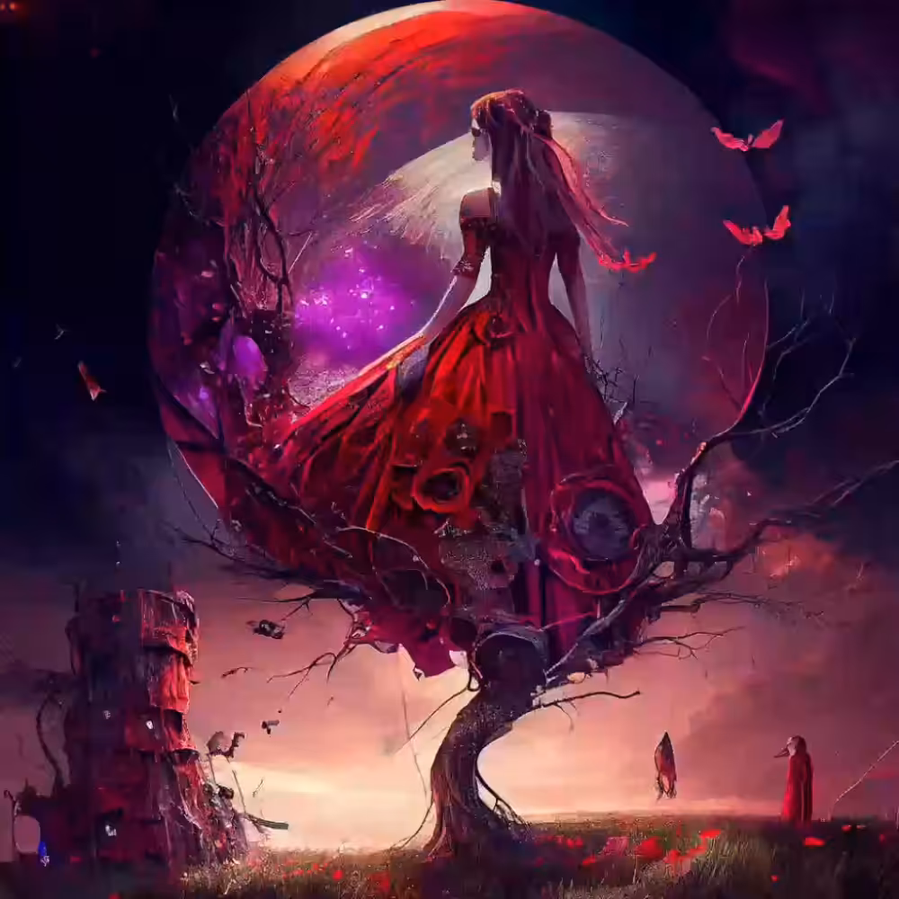 Lady in red