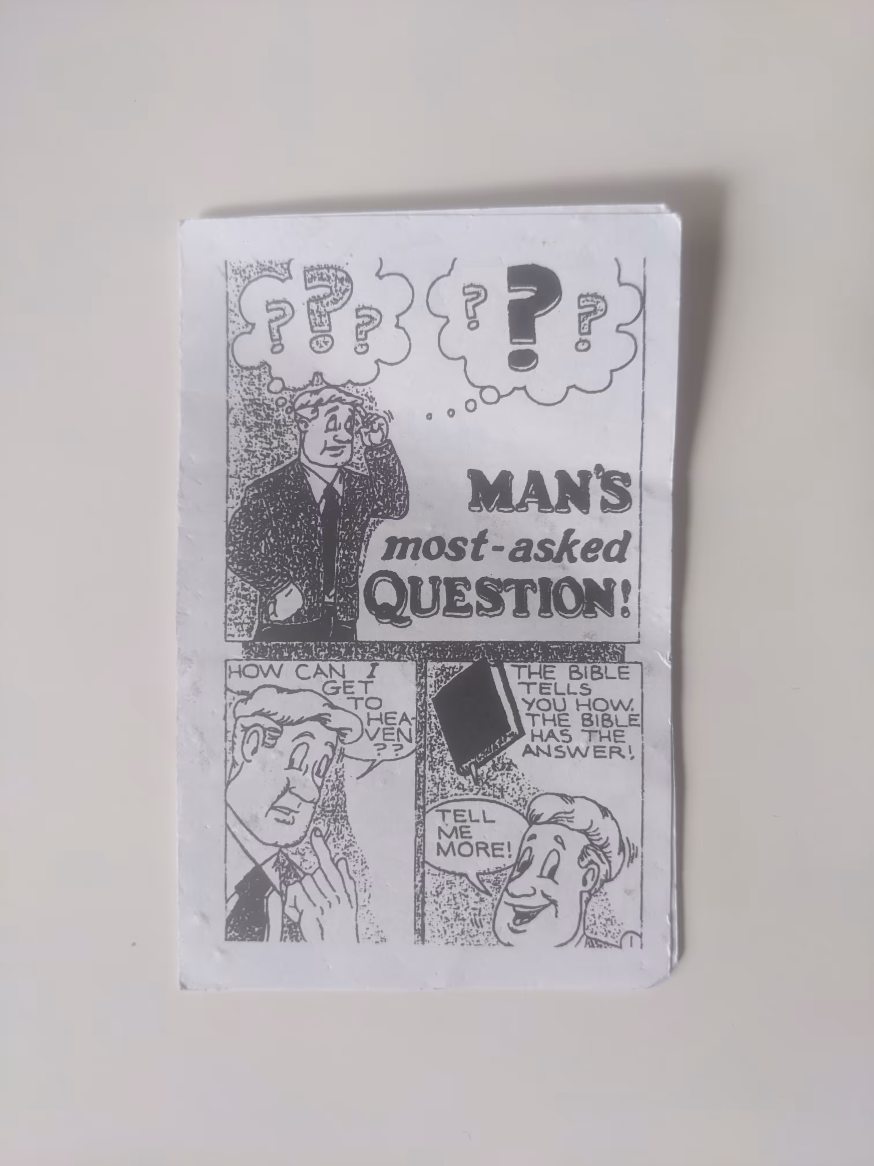Subway Jesus Pamphlets: Man's most-asked Question