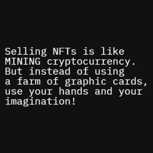 Selling NFTs is like...