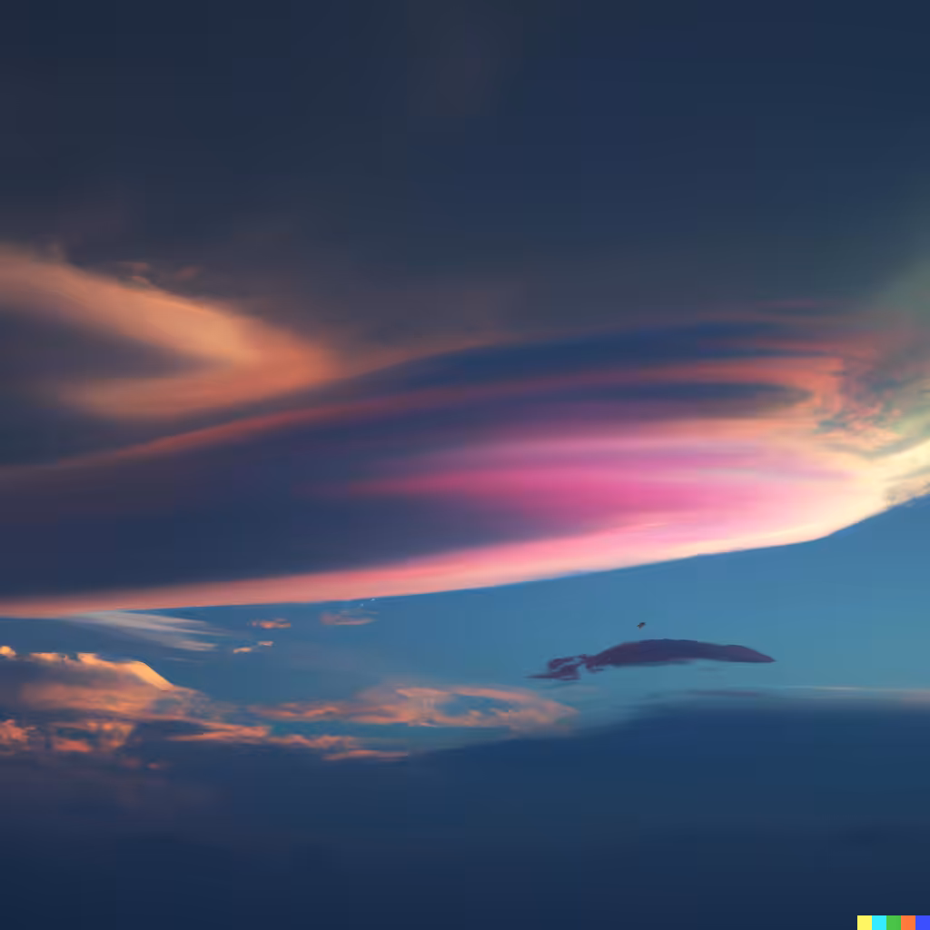 ☁️ 34 - a sunset with iridescent pyrocumulonimbus