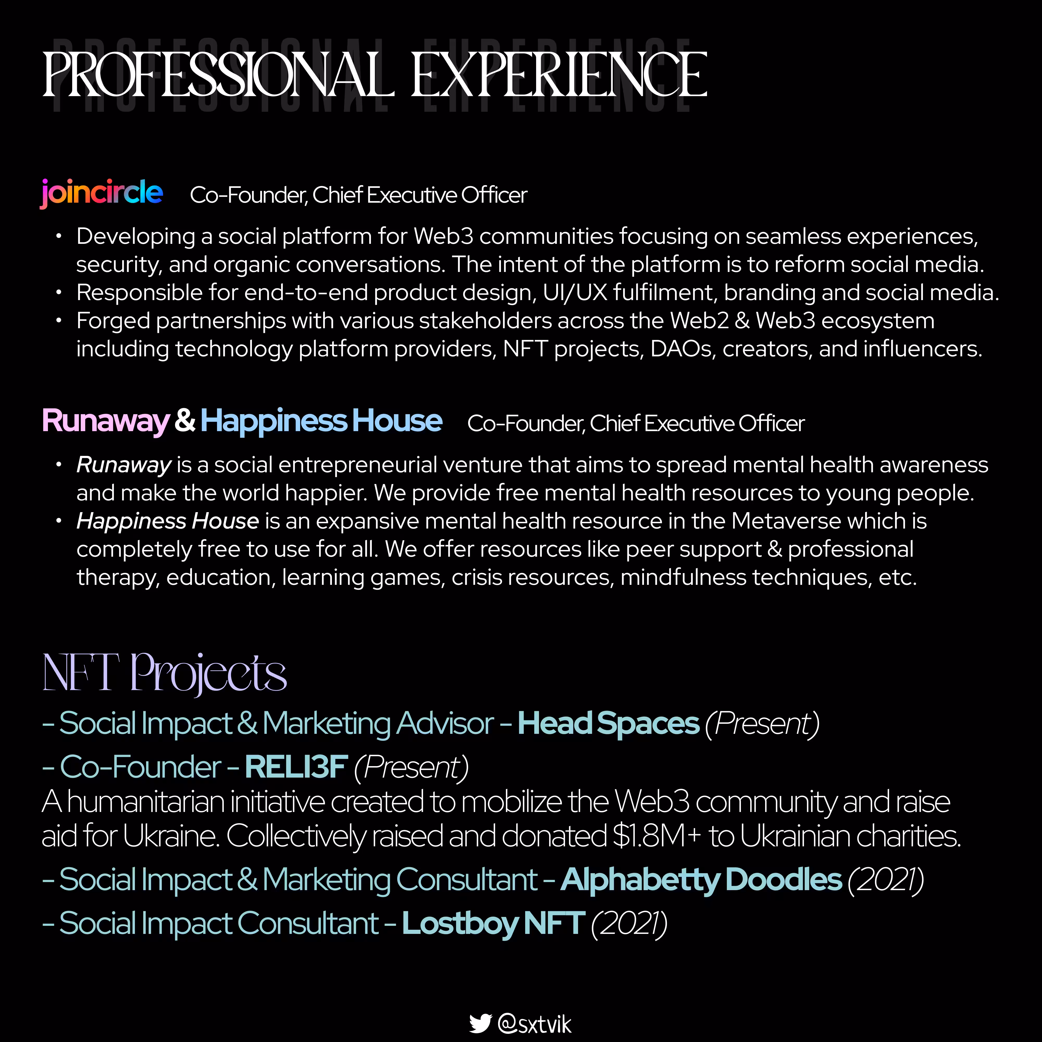 6 - Professional Experience (Web3)