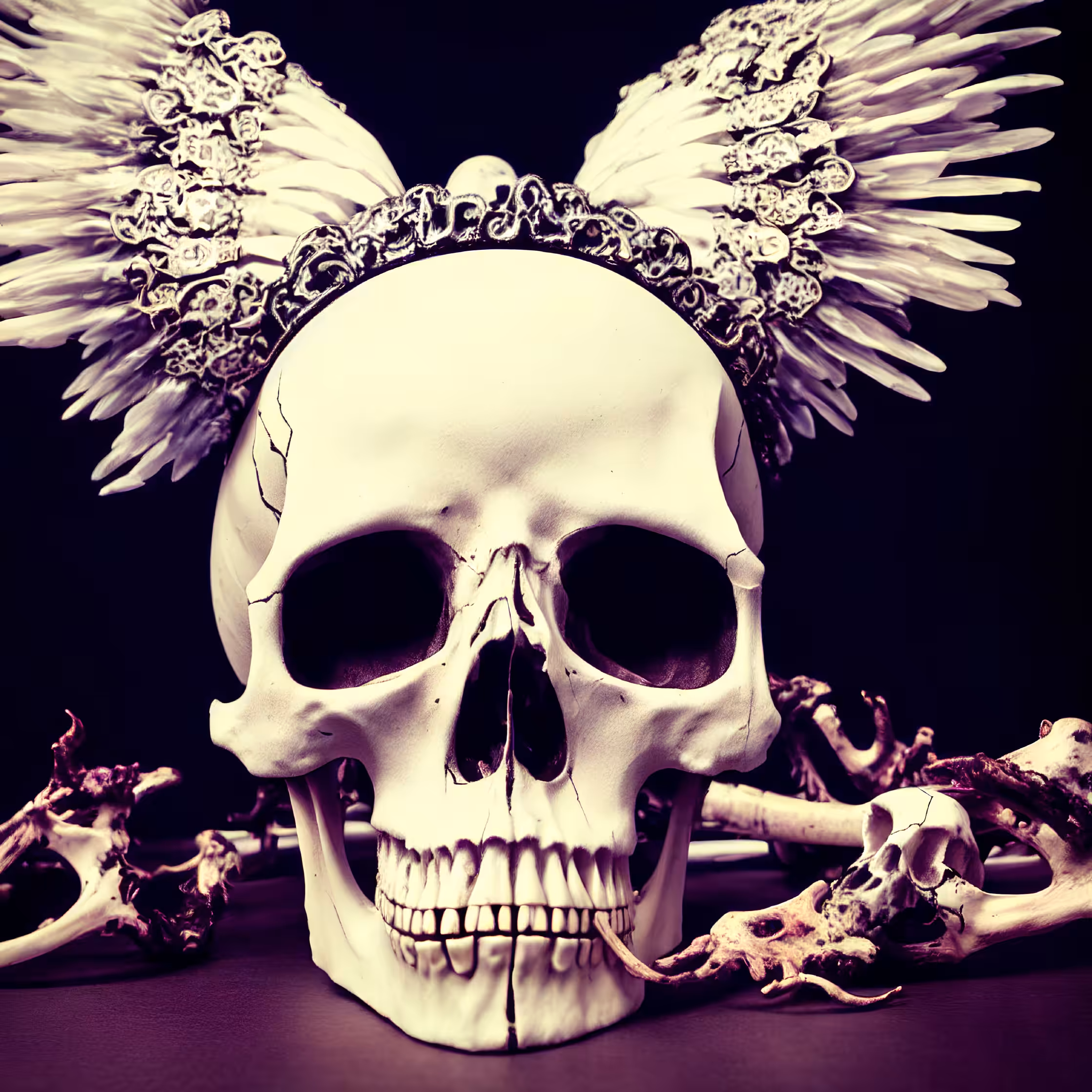 Skull with headdress