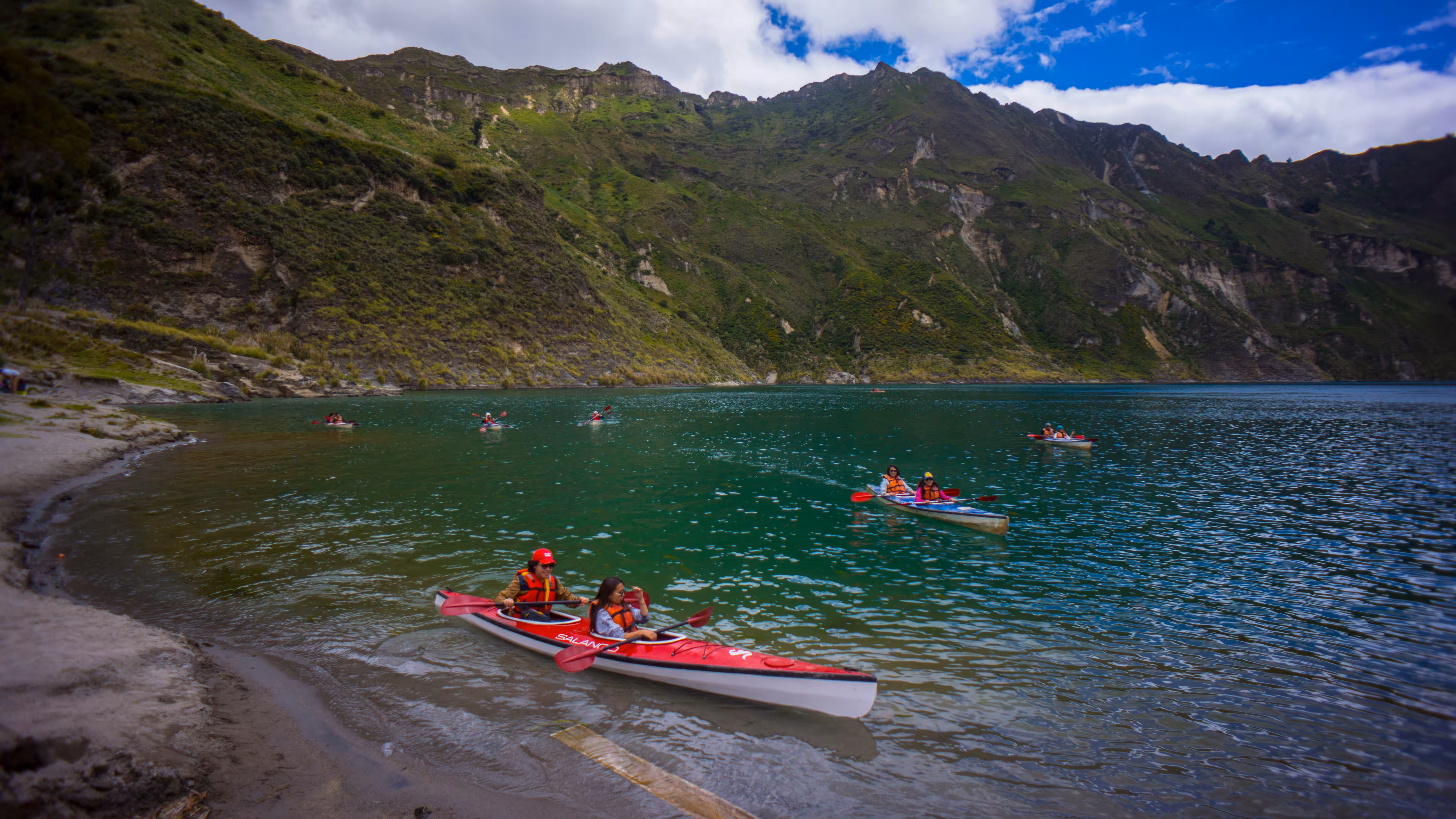 Women in kayak at 3900 meters