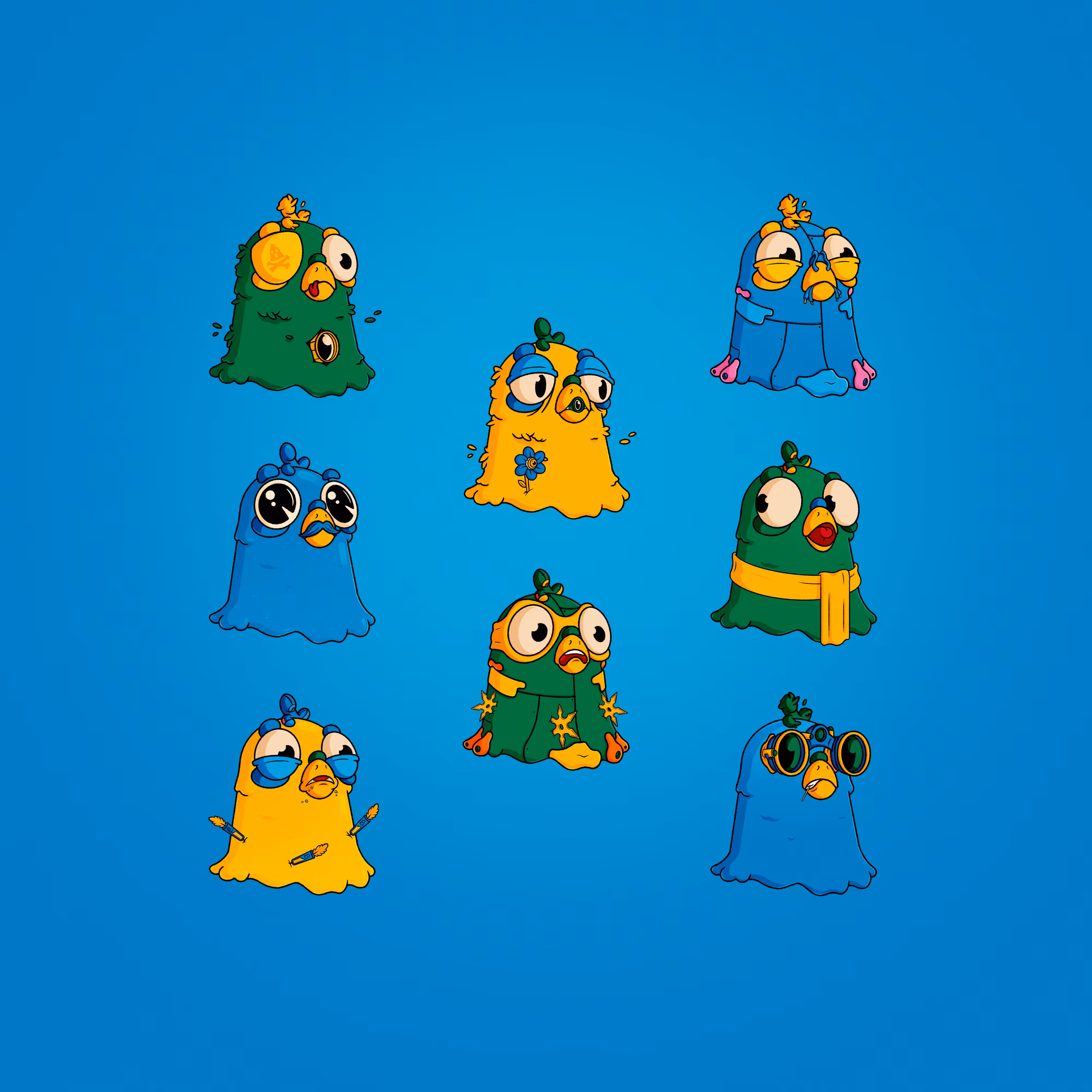 Squabble Head: Blue Pidgies