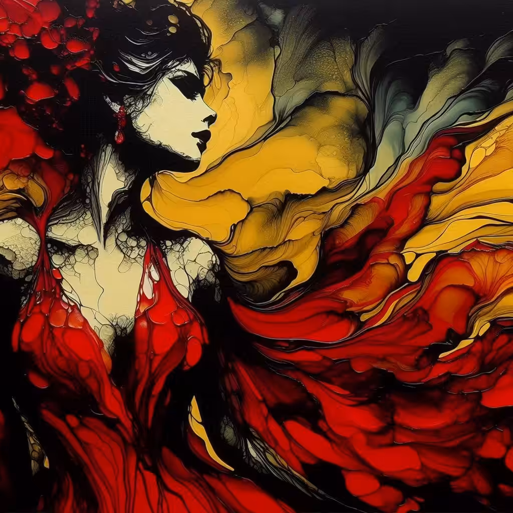 Fiery Fluid Elegance