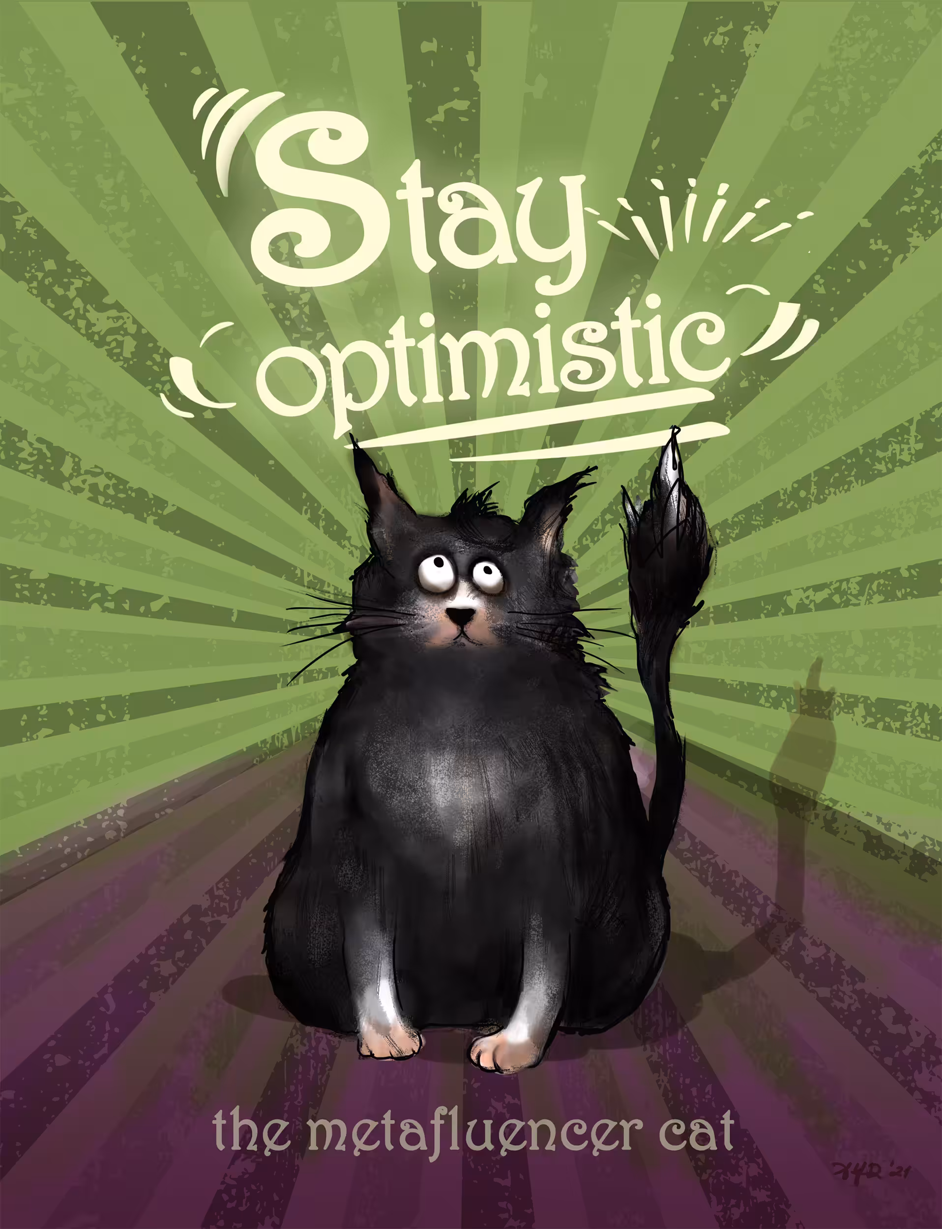 The optimist-Metafluencer cat cards no:1