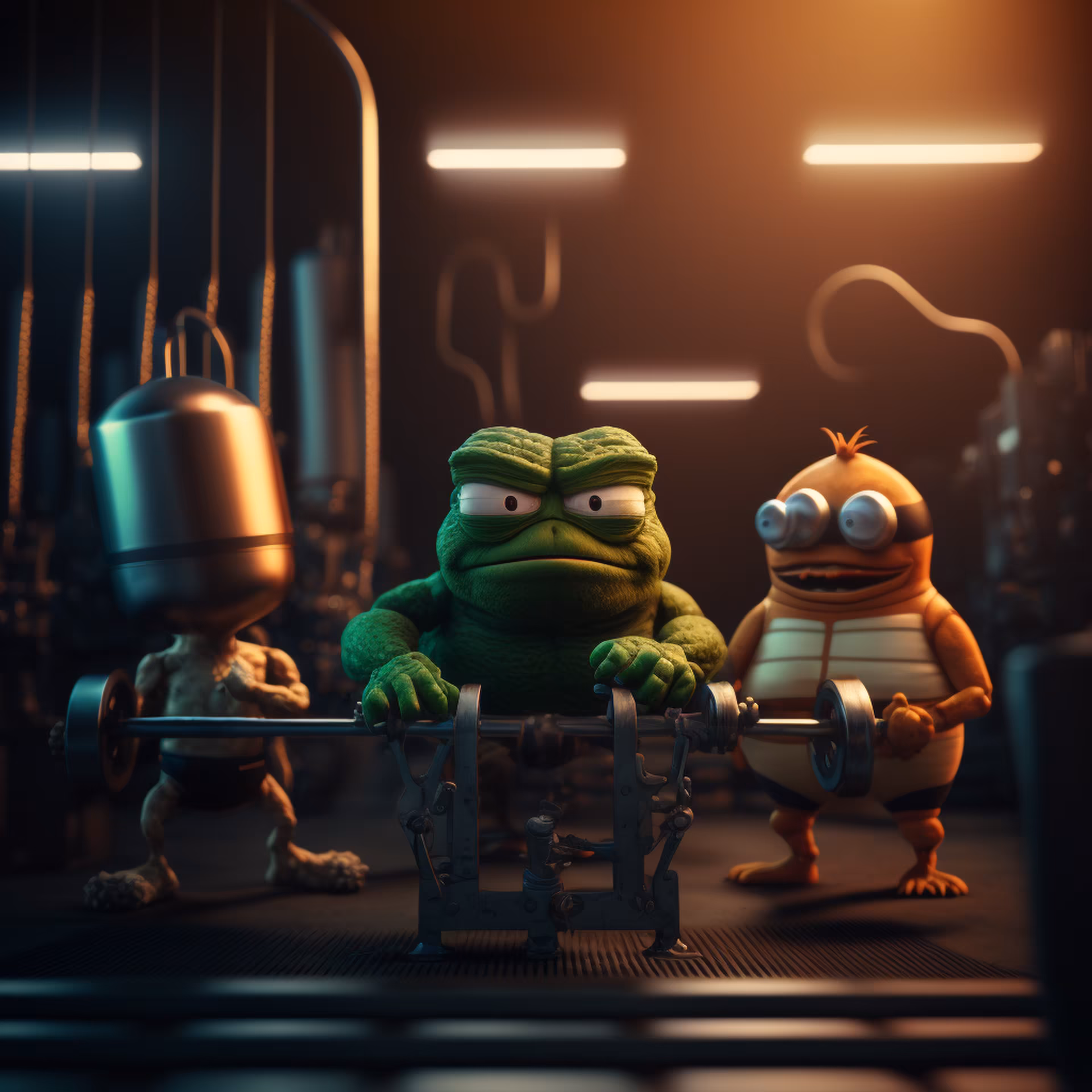 Pepe's World: Pepe and pals in gym mode
