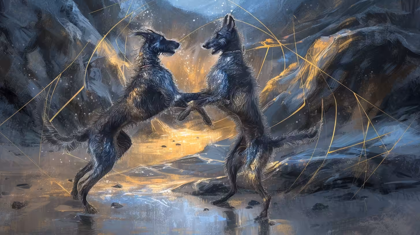 Scottish deerhound dance