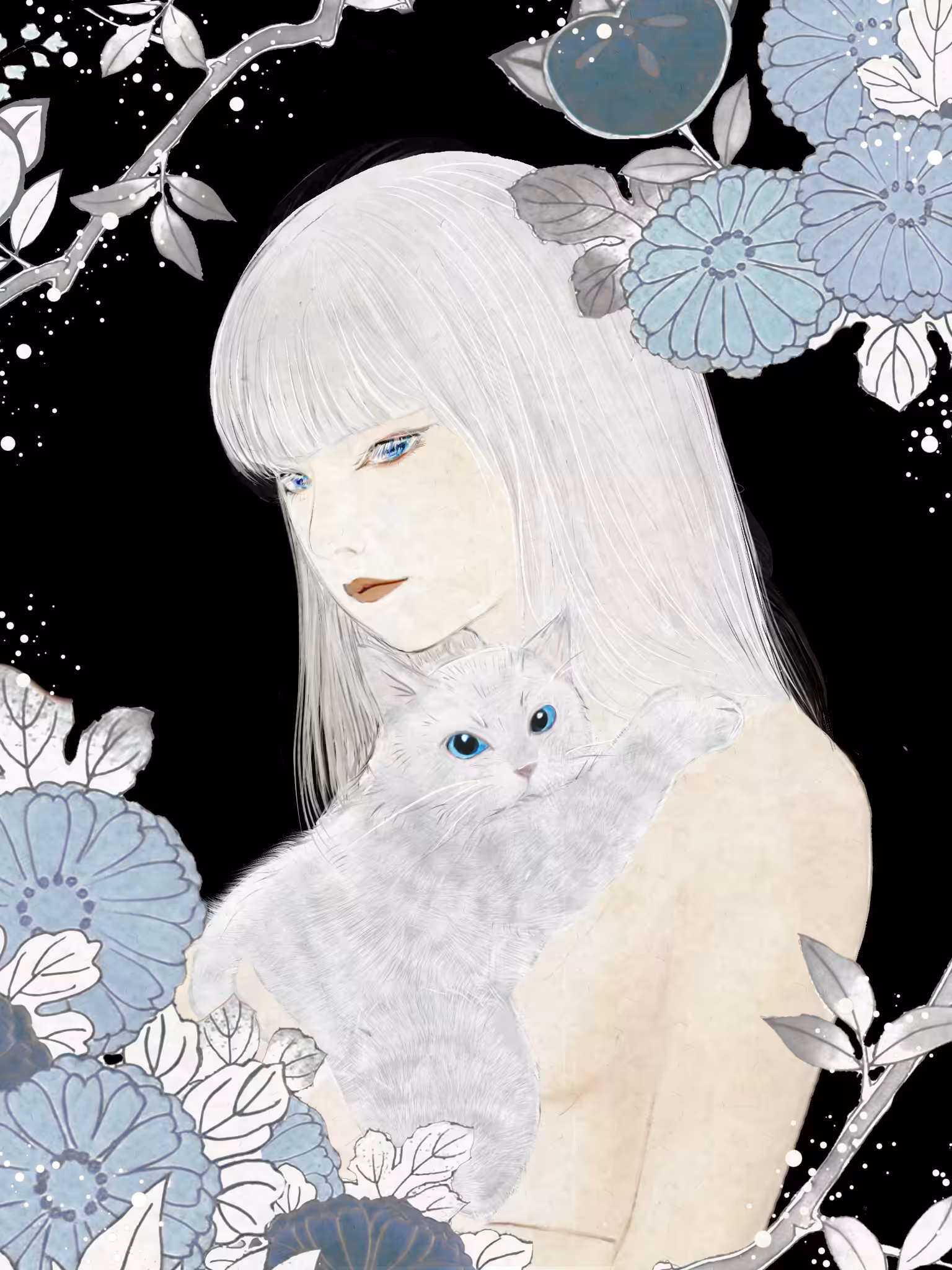 戯猫美人画 -Red＆White-