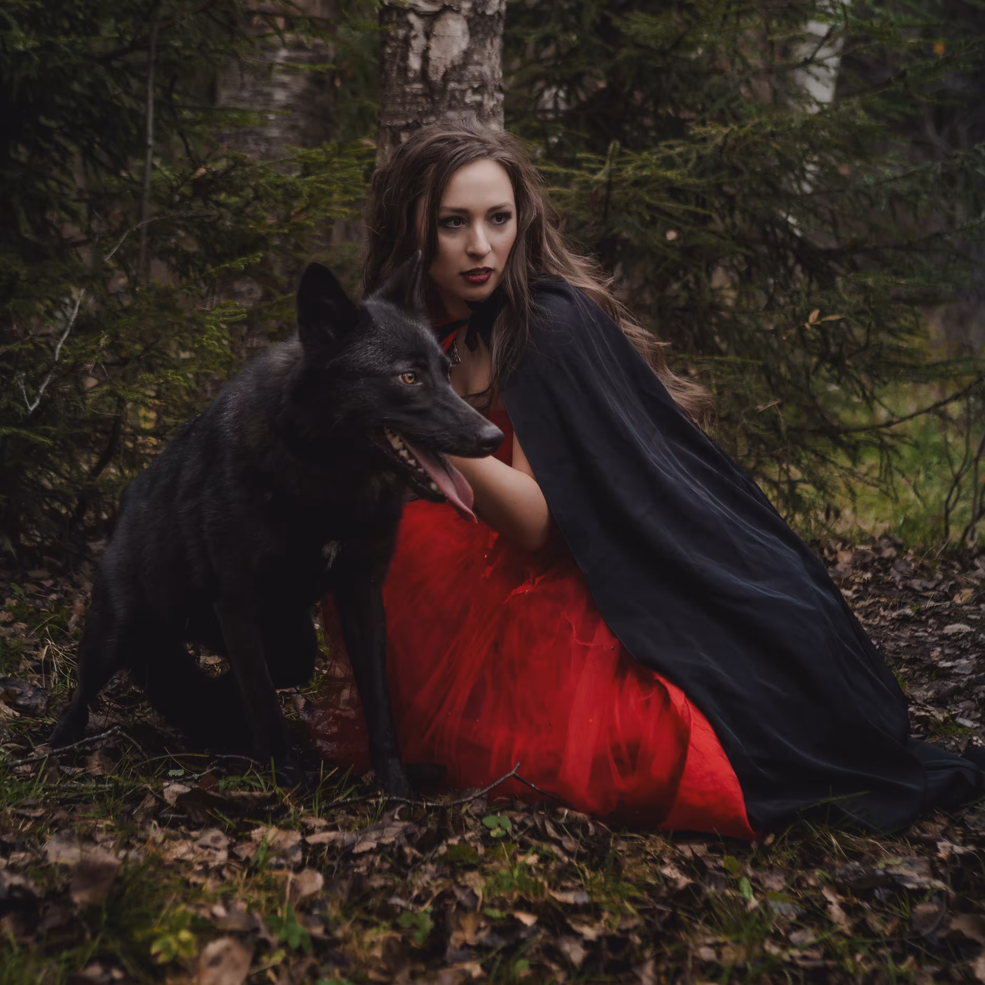 Morrigan with a she-wolf