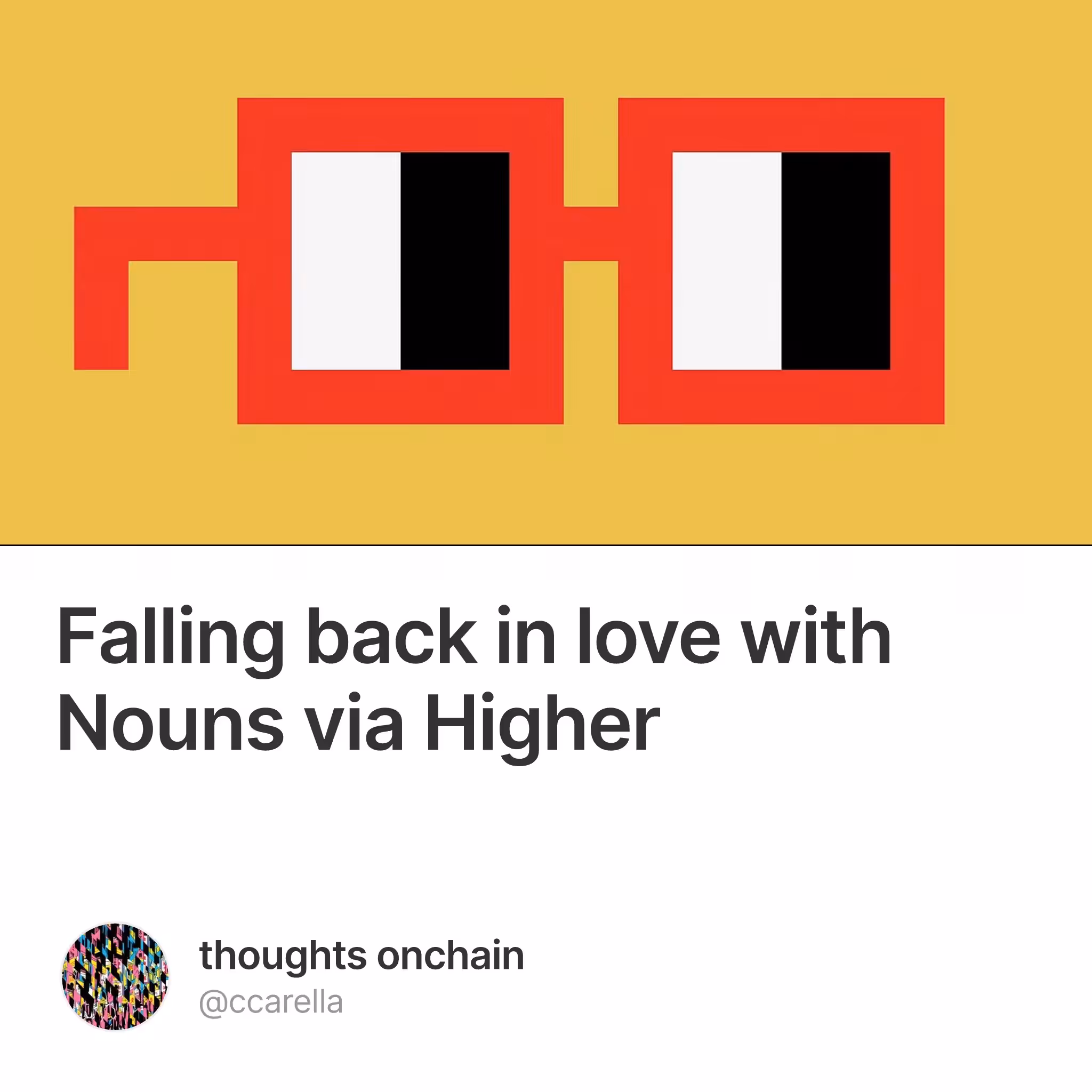 Falling back in love with Nouns via Higher #11
