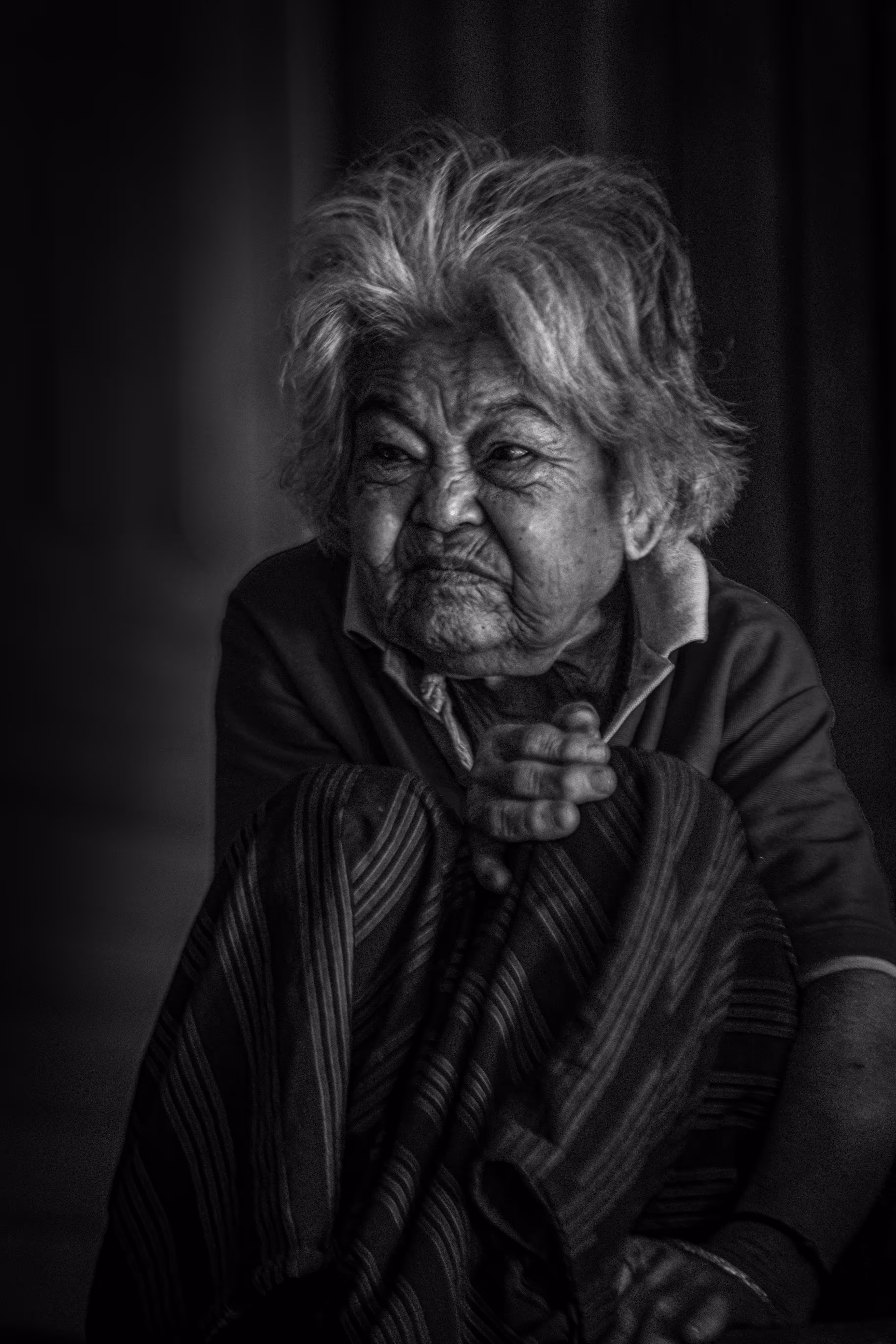 wrinkles on the face.