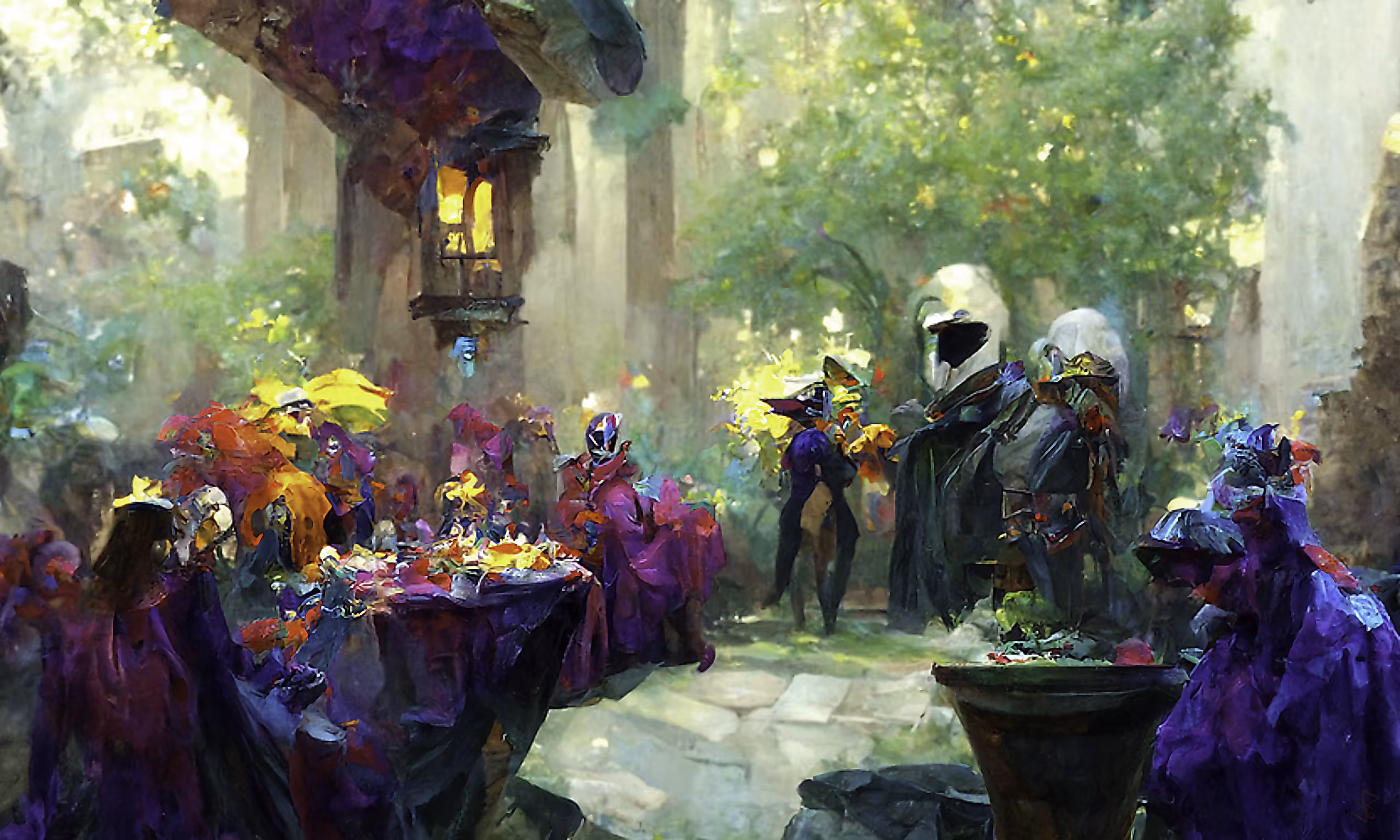 In the courtyard