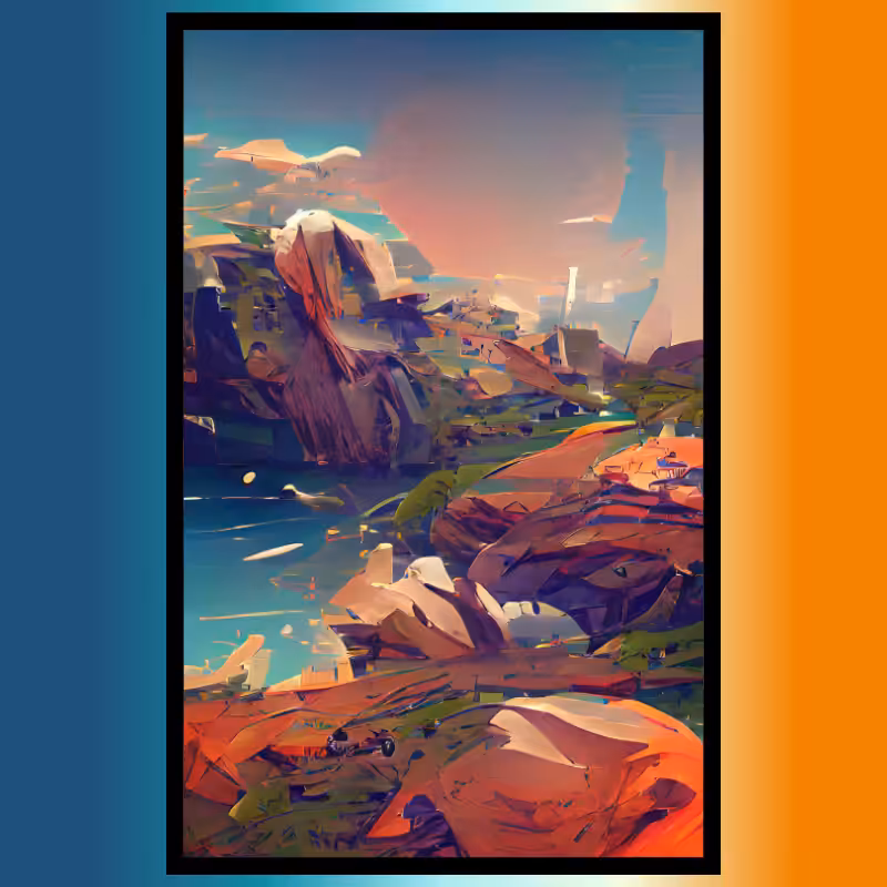 Framed landscape SciFy Art A.I #22