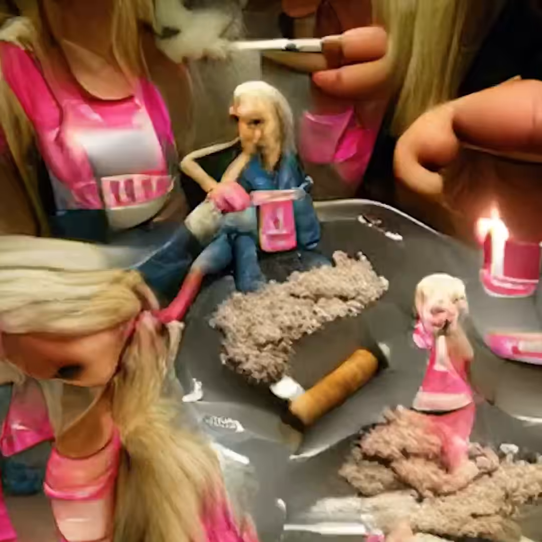 Barbie smoking meth on her birthday :)