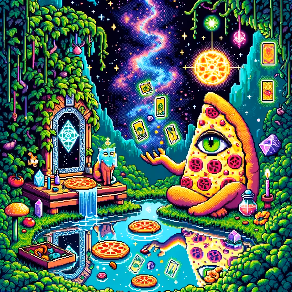 Pizza Pixel Art: Arcane Crust Queendom: The Mystic Marinara Maze