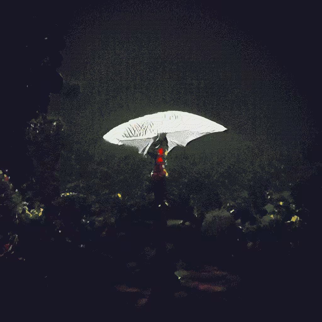 girl with a jellyfish umbrella (dithered)