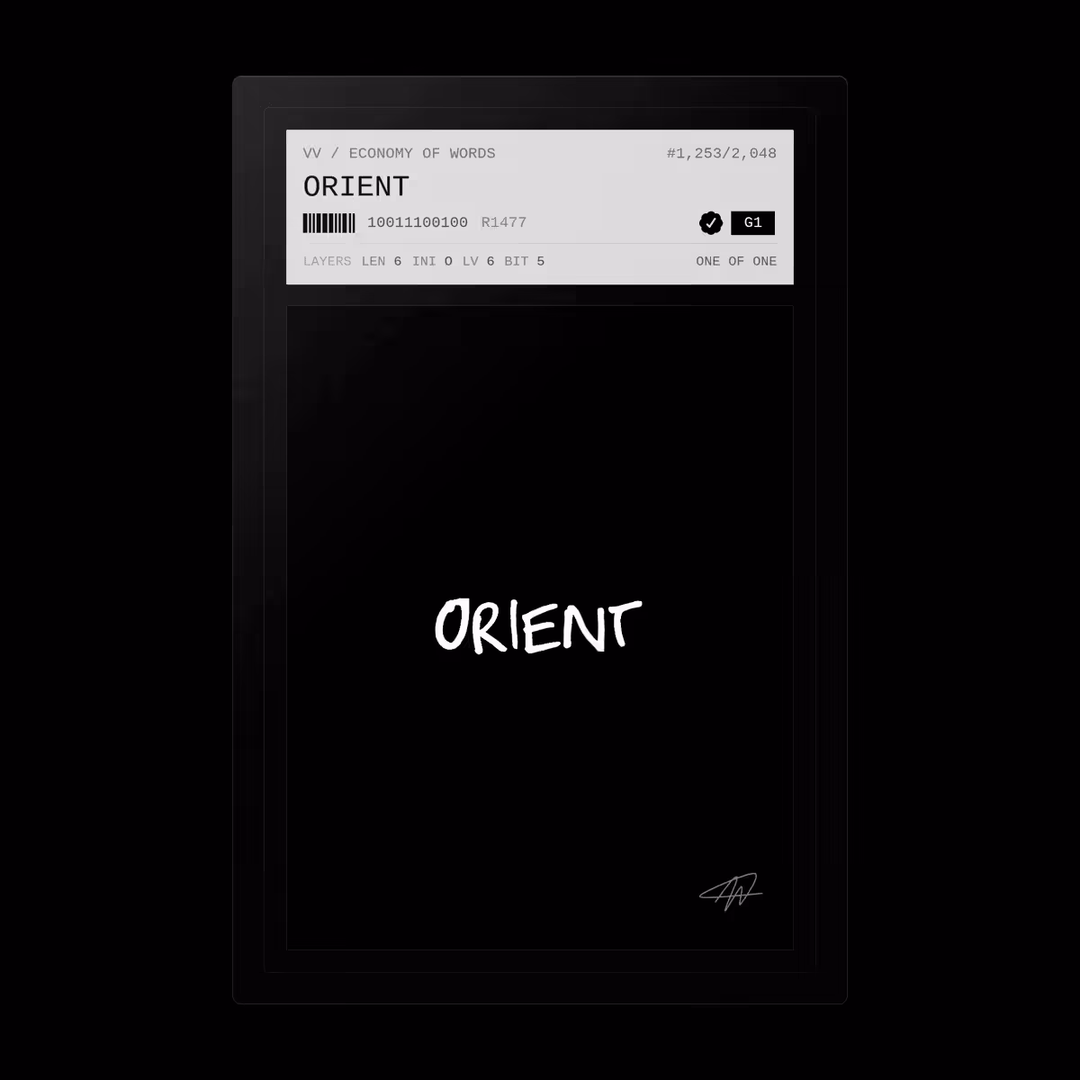 Economy of Words: ORIENT · #1253