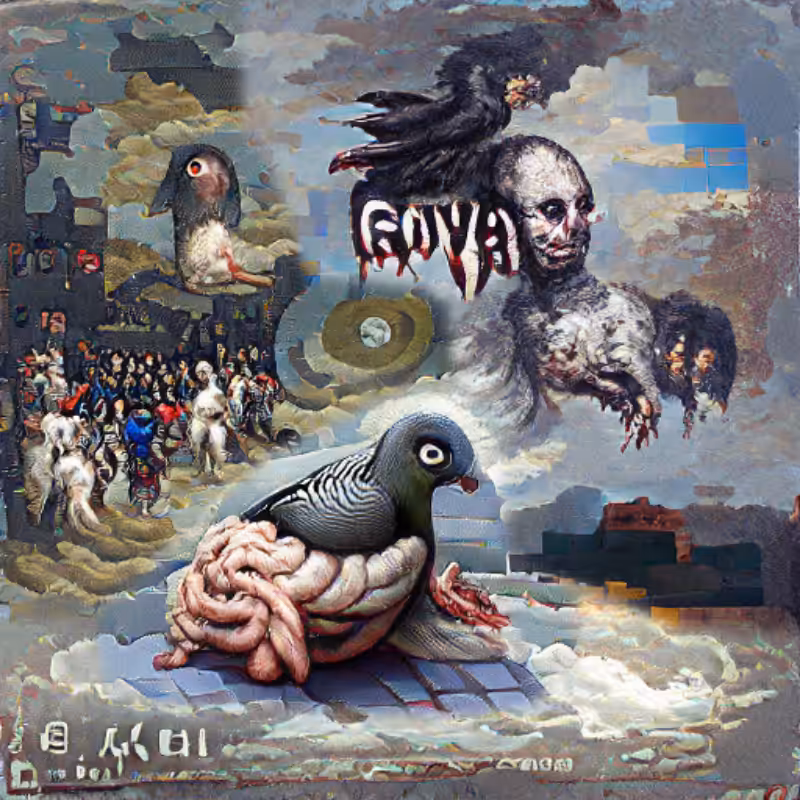 Pigeon Sat on a Brain Reflecting Existence #27