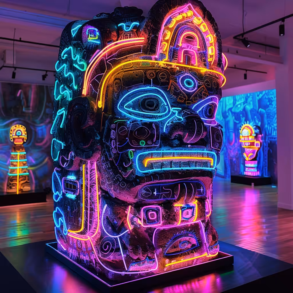 Shaman colossal neon head 